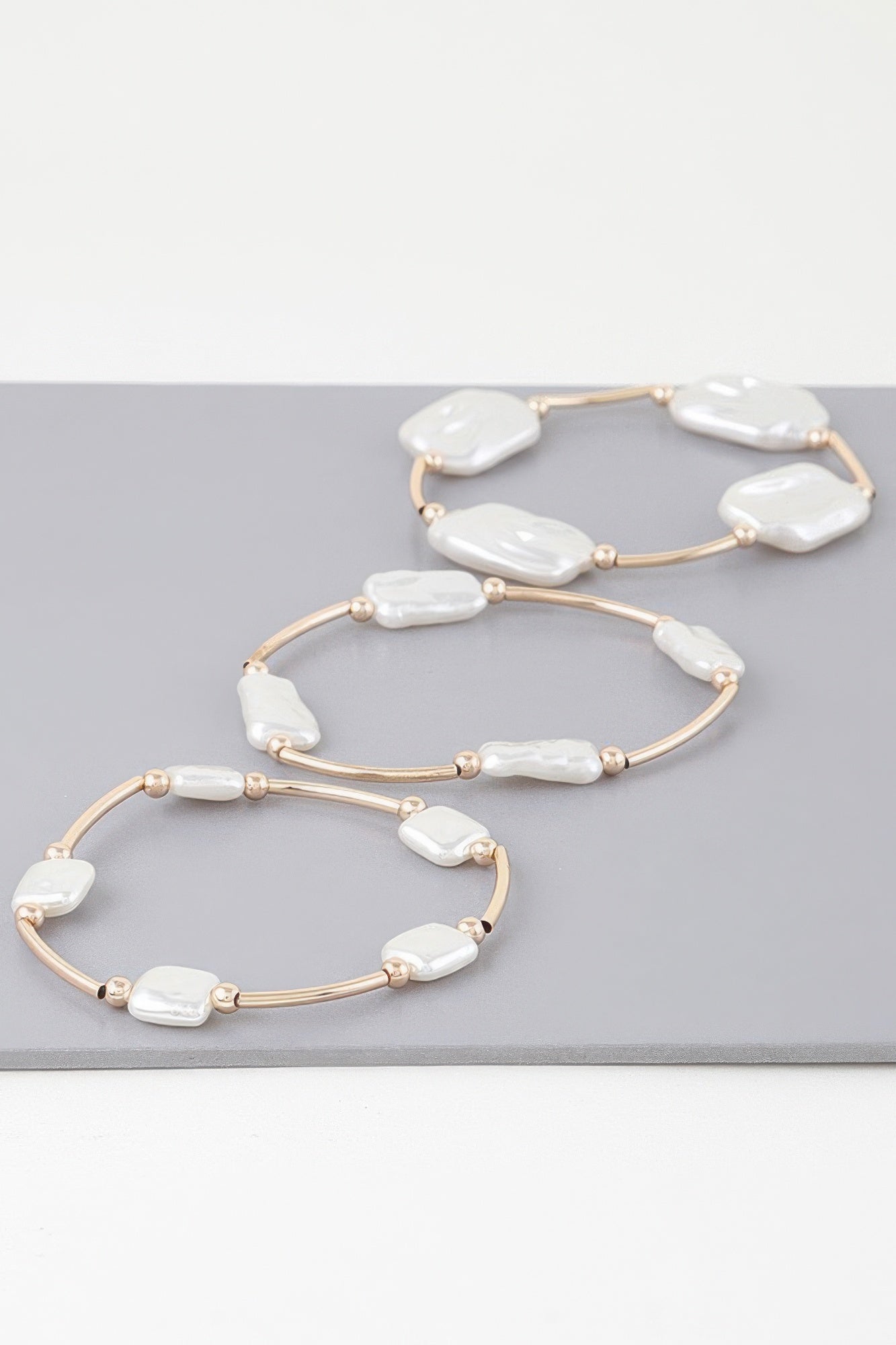 Multi Abstract Pearl Stone Tube Bracelet product image