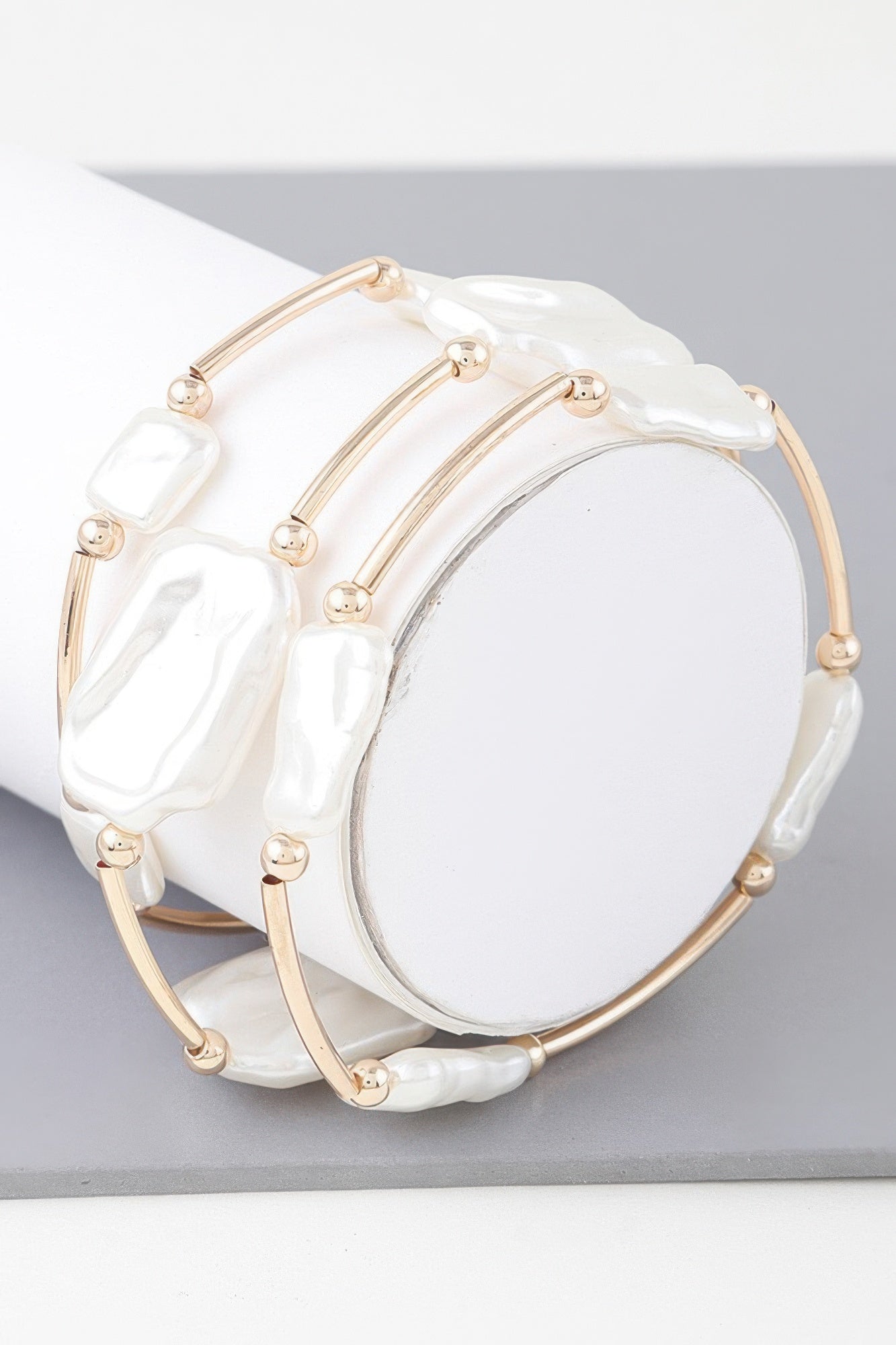 Multi Abstract Pearl Stone Tube Bracelet product image