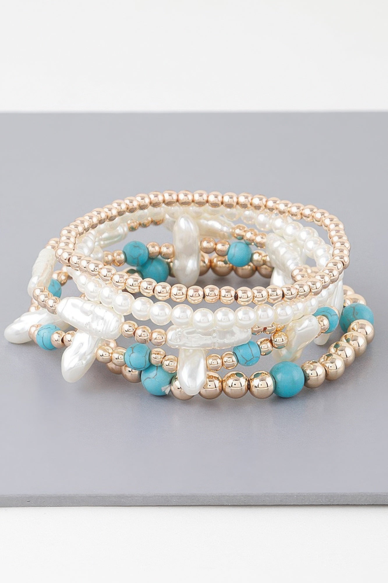 Multi Stone N Pearl Beaded Bracelet product image