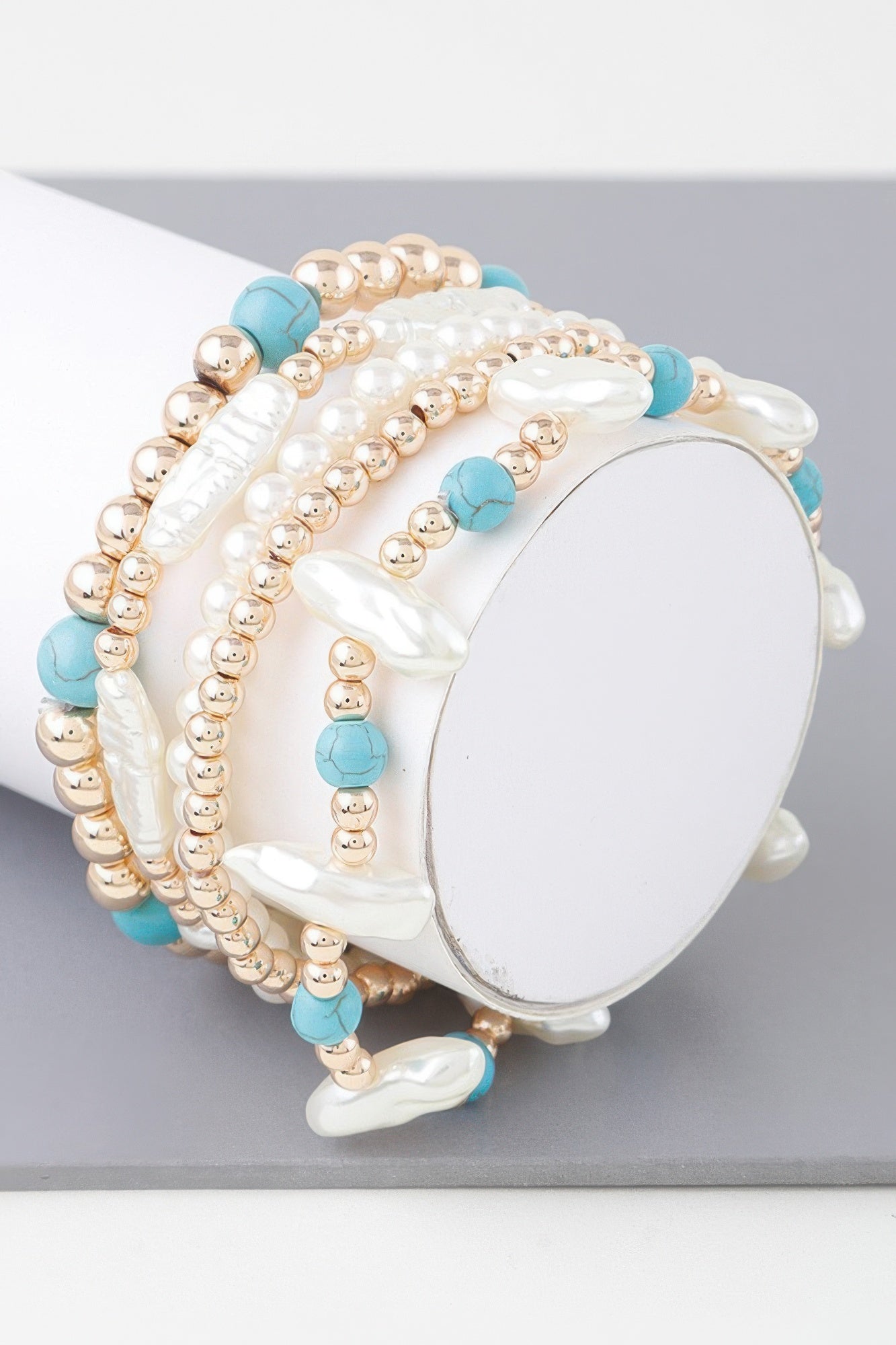 Multi Stone N Pearl Beaded Bracelet product image