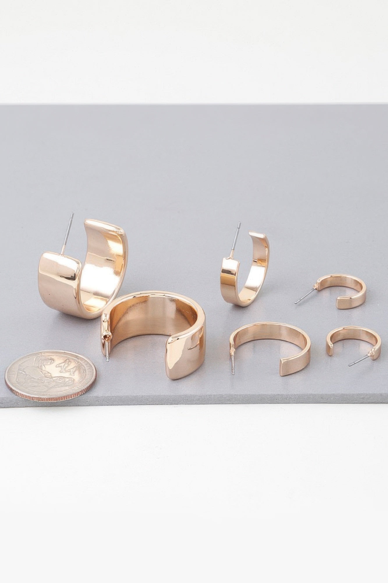 Multi Shiny Modern Hoop Earrings Set product image