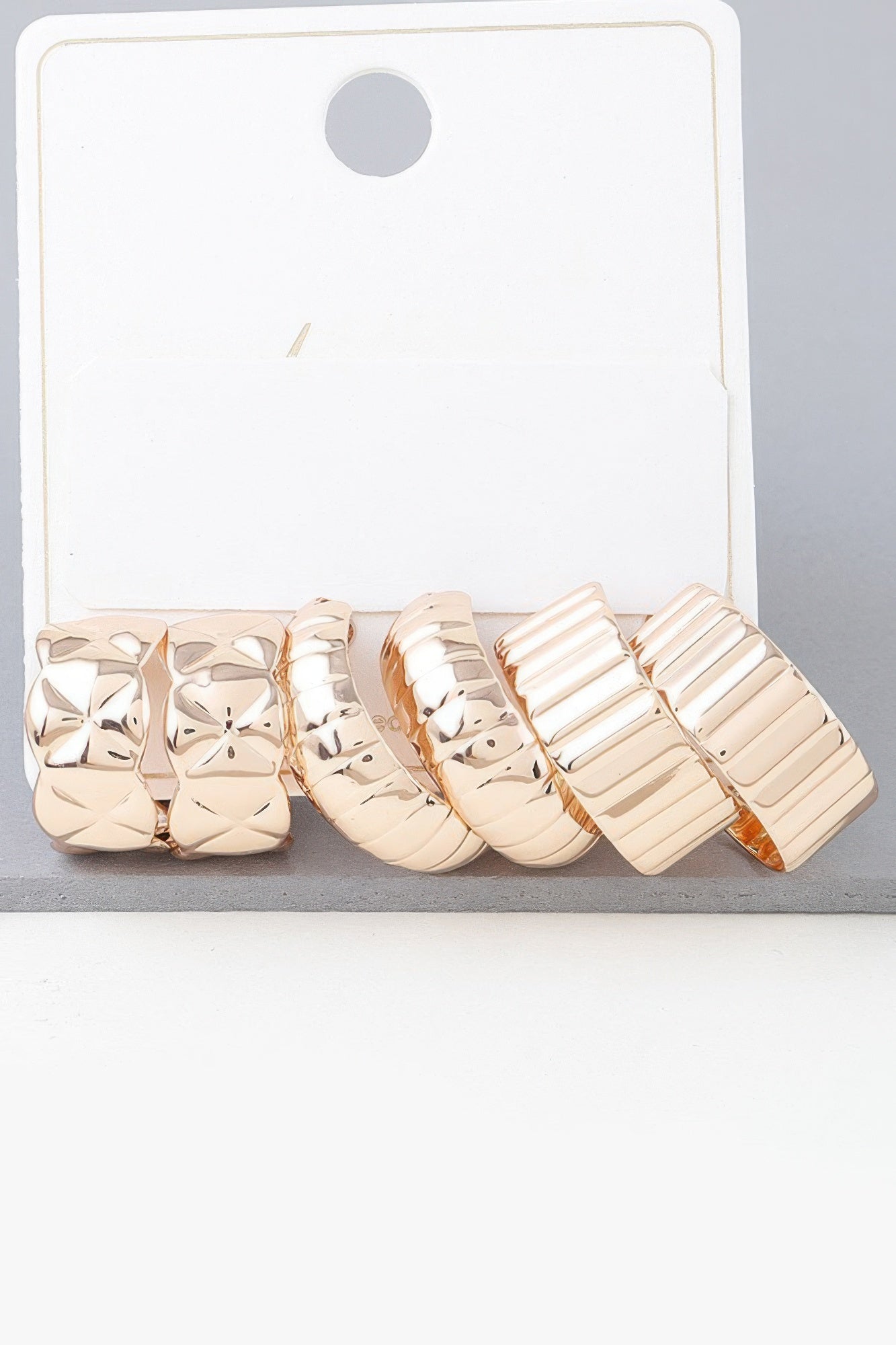 Multi Quilted Hoop Earrings Set product image