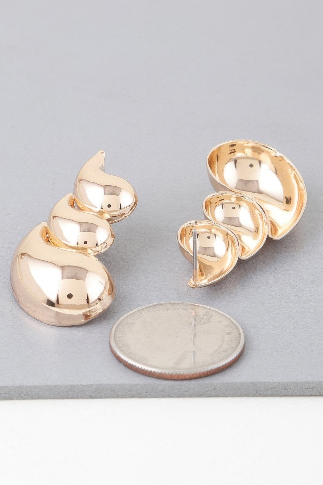 Shiny Curved Teardrop Earrings product image