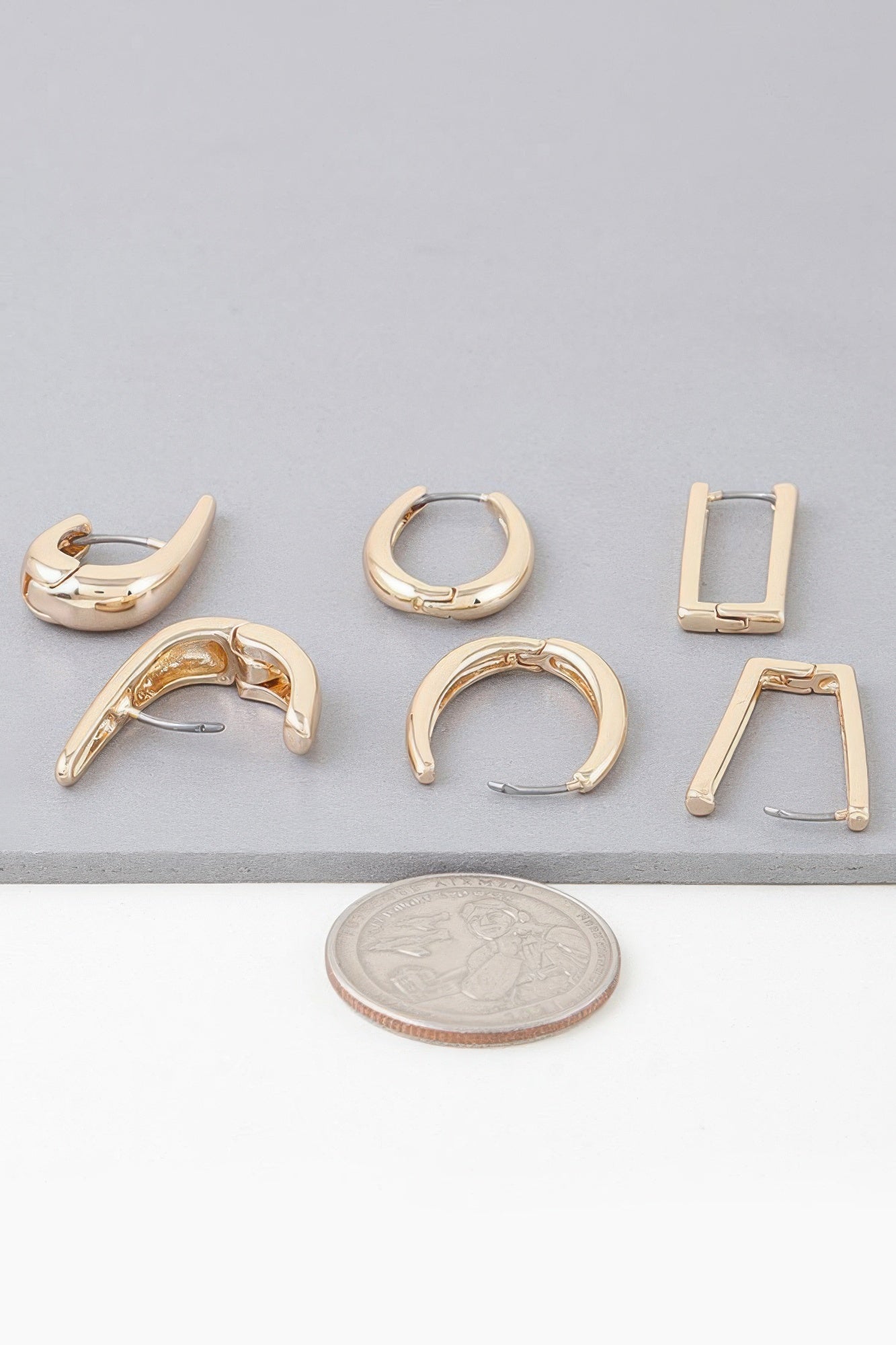 Multi Shiny Modern Hoop Earrings Set product image