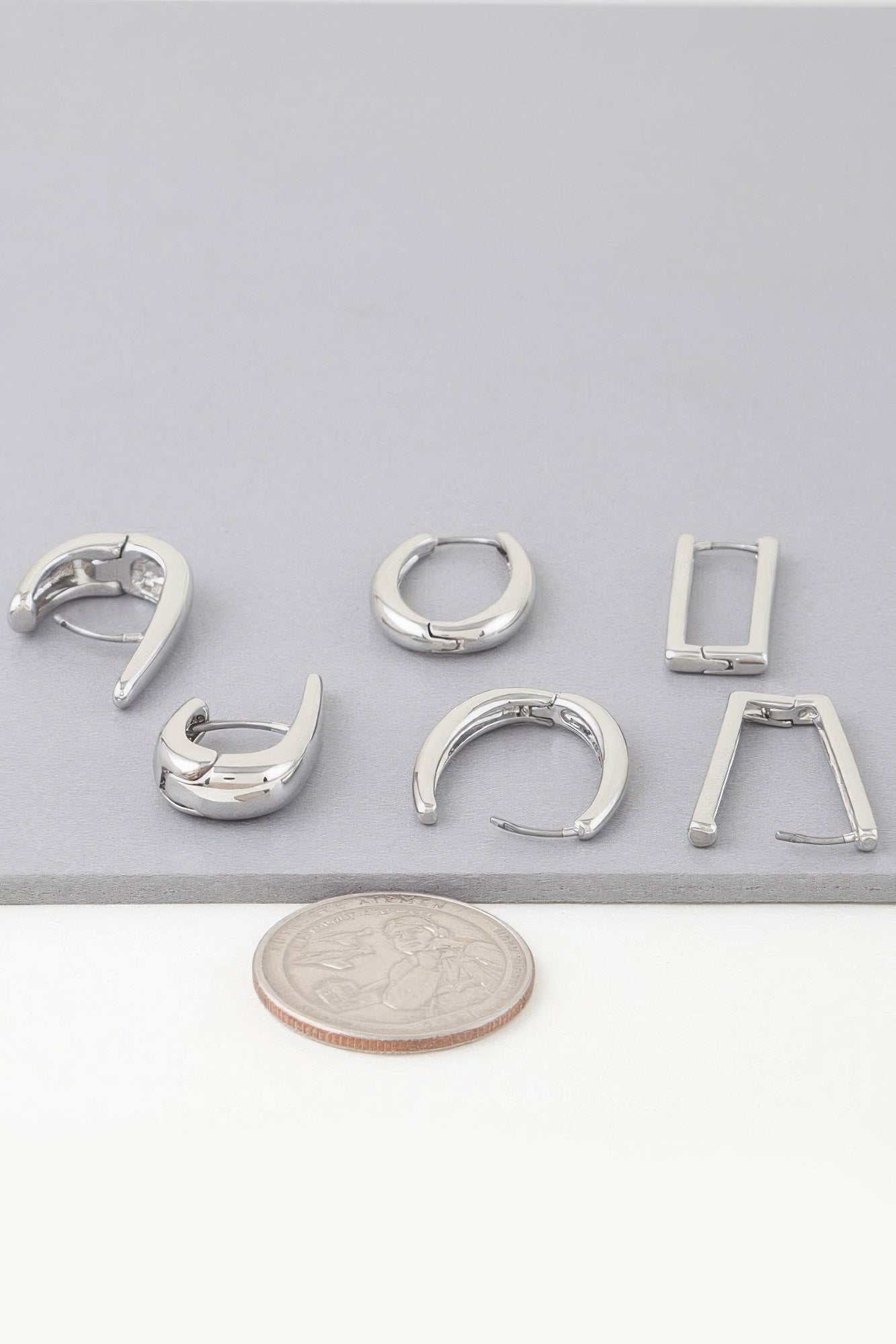 Multi Shiny Modern Hoop Earrings Set product image