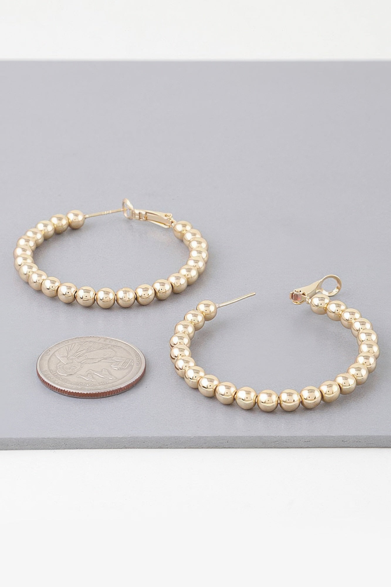 Shiny Beaded Hoop Earrings product image