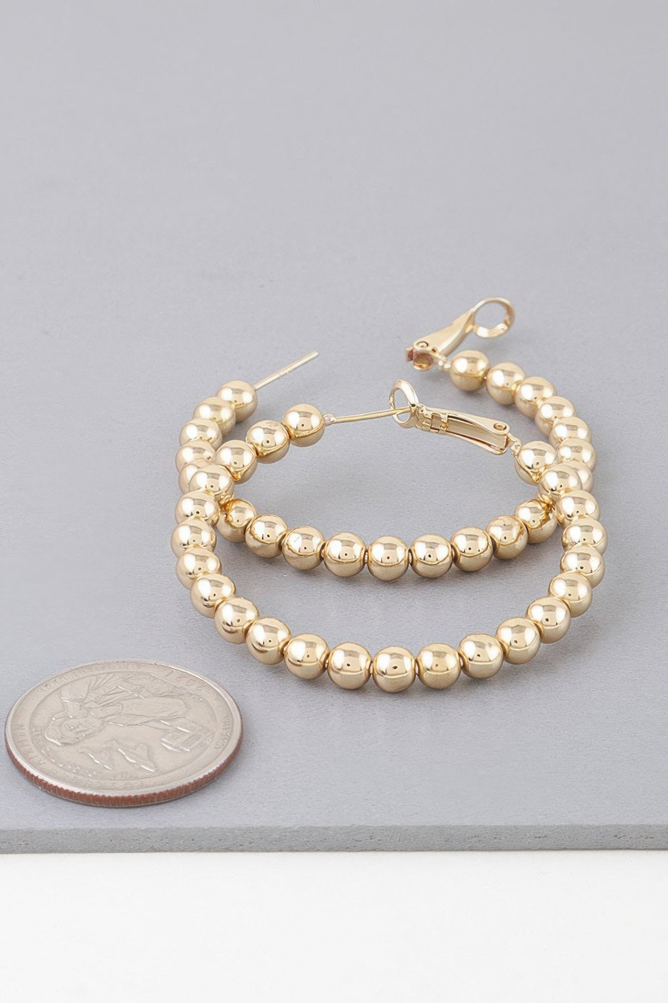Shiny Beaded Hoop Earrings product image