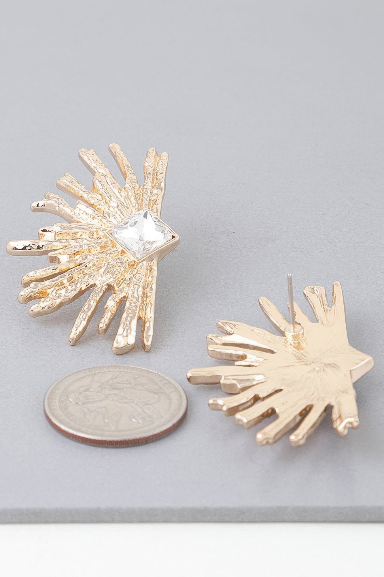 Diamond Rhinestone Flare Earrings product image