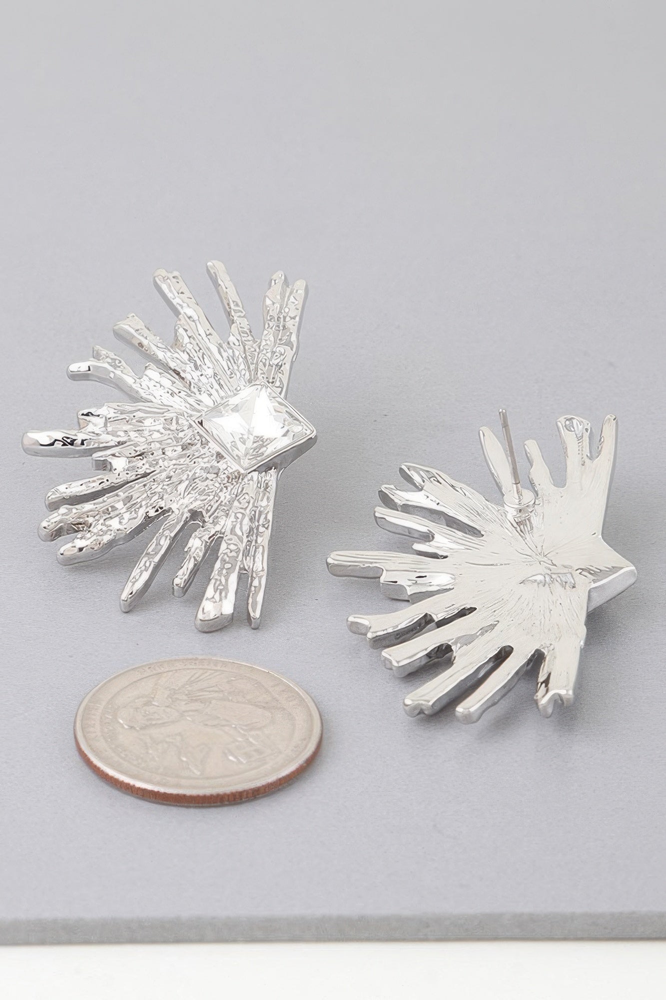 Diamond Rhinestone Flare Earrings product image