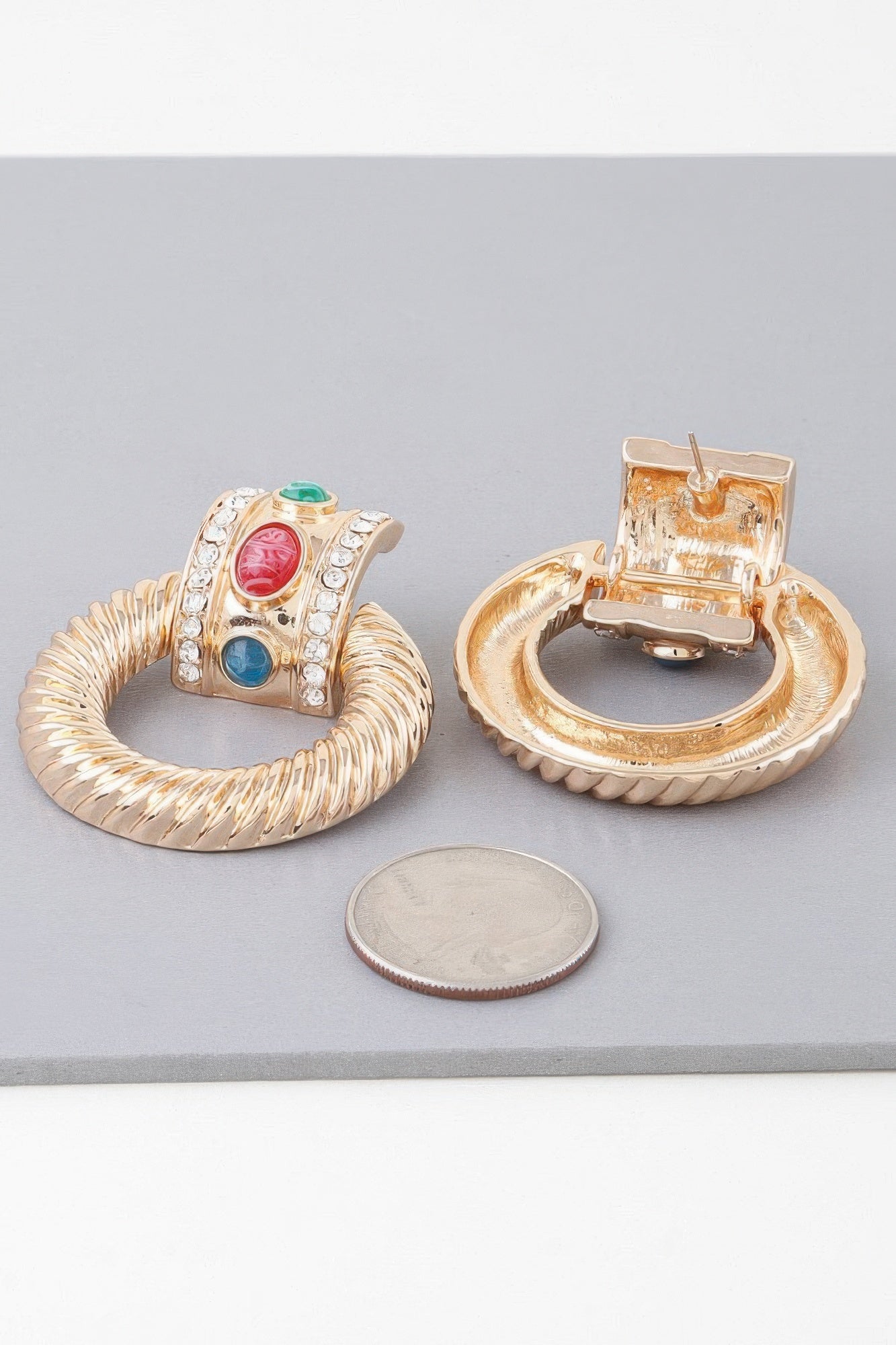 Bejeweled Twisted Hoop Drop Earrings product image