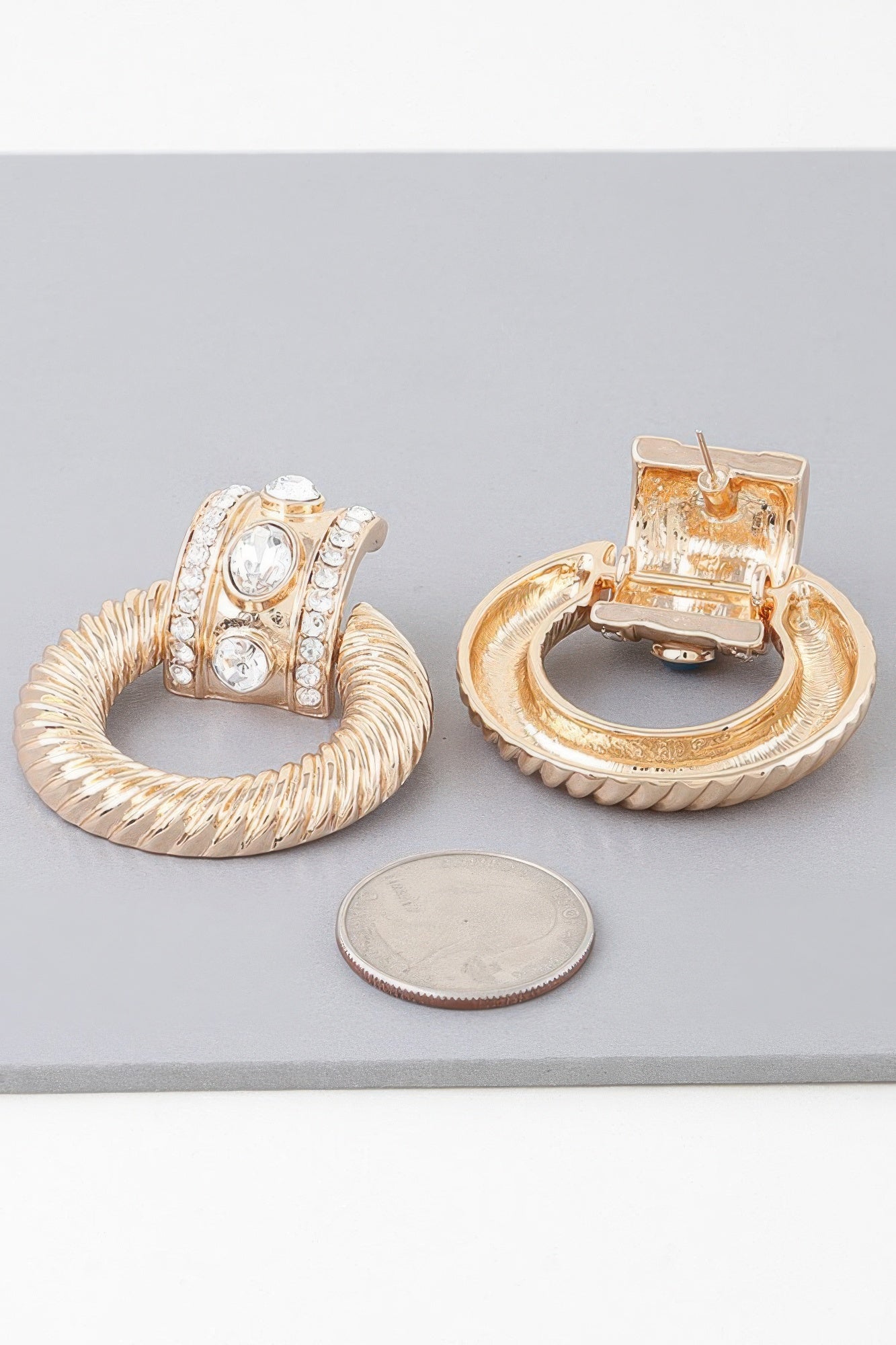 Bejeweled Twisted Hoop Drop Earrings product image