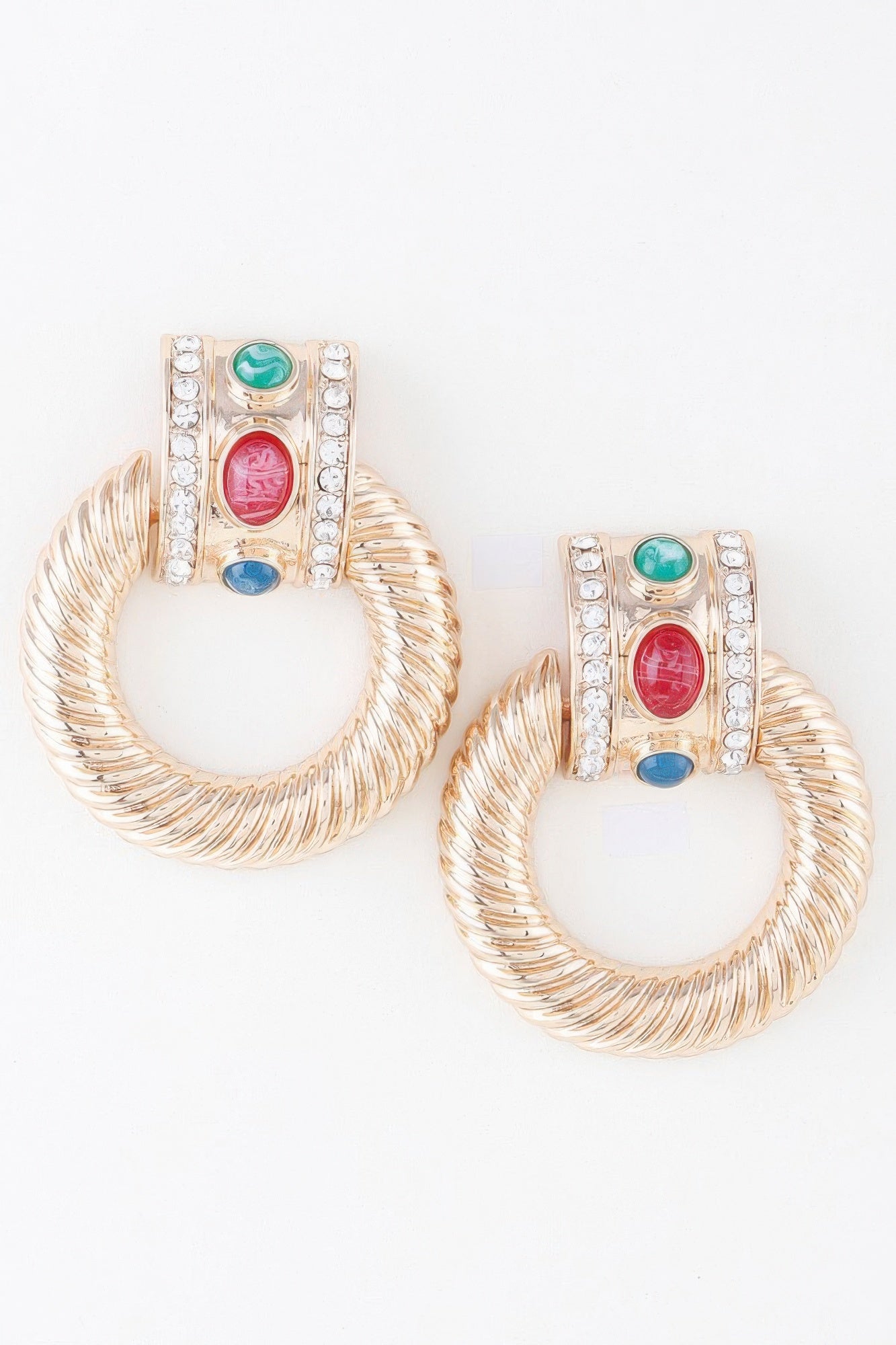 Bejeweled Twisted Hoop Drop Earrings product image