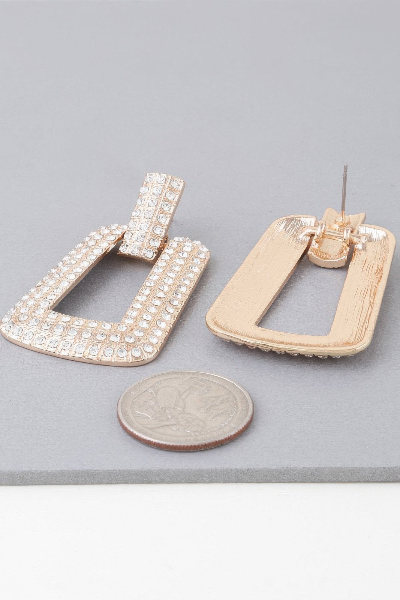 Triple Rhinestone Frame Earrings product image