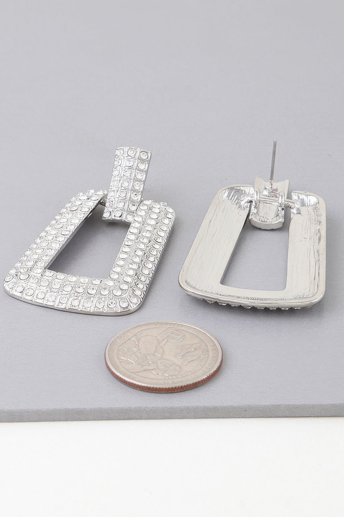 Triple Rhinestone Frame Earrings product image