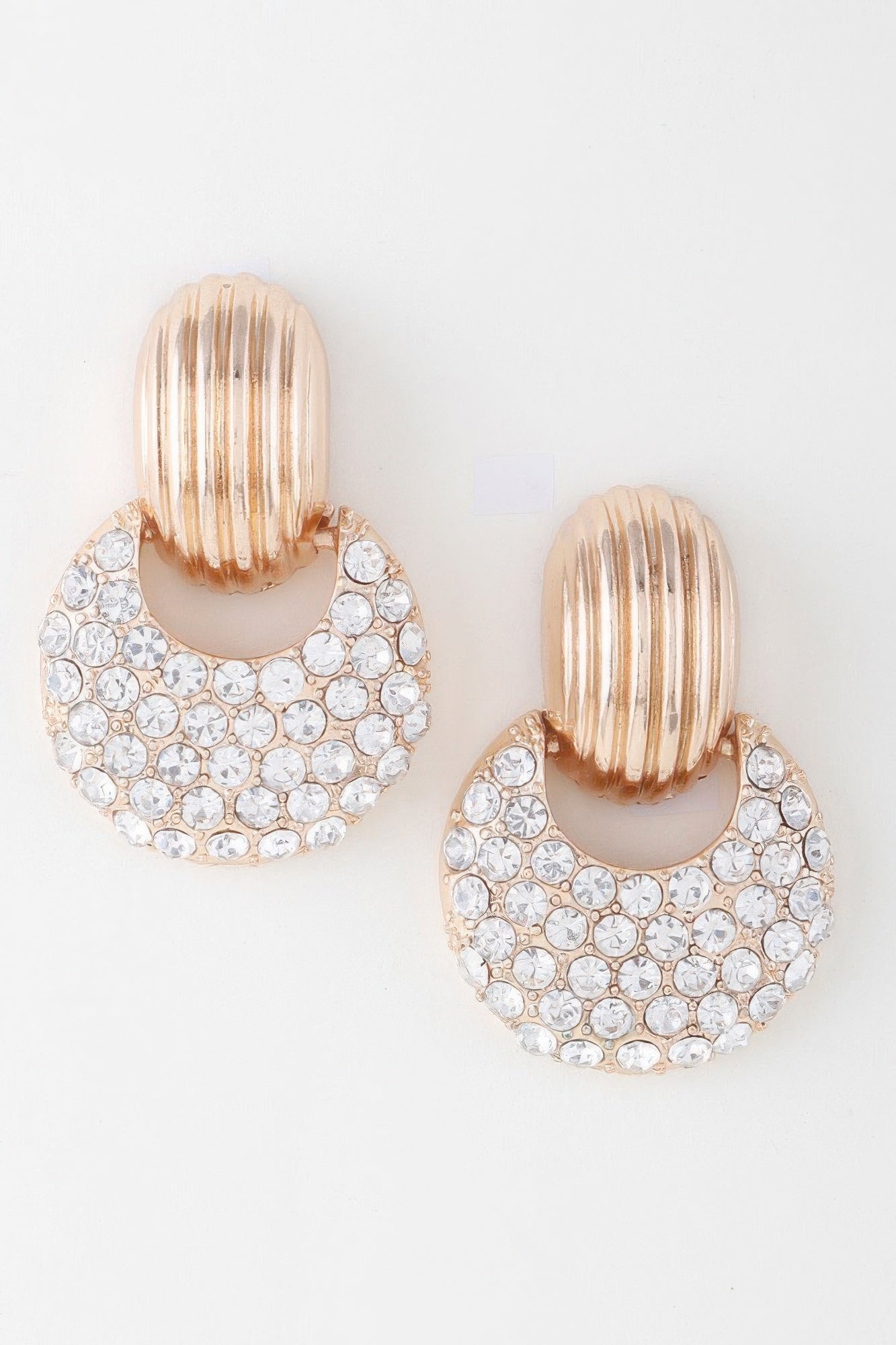 Modern Bejeweled Crescent Moon Earrings product image