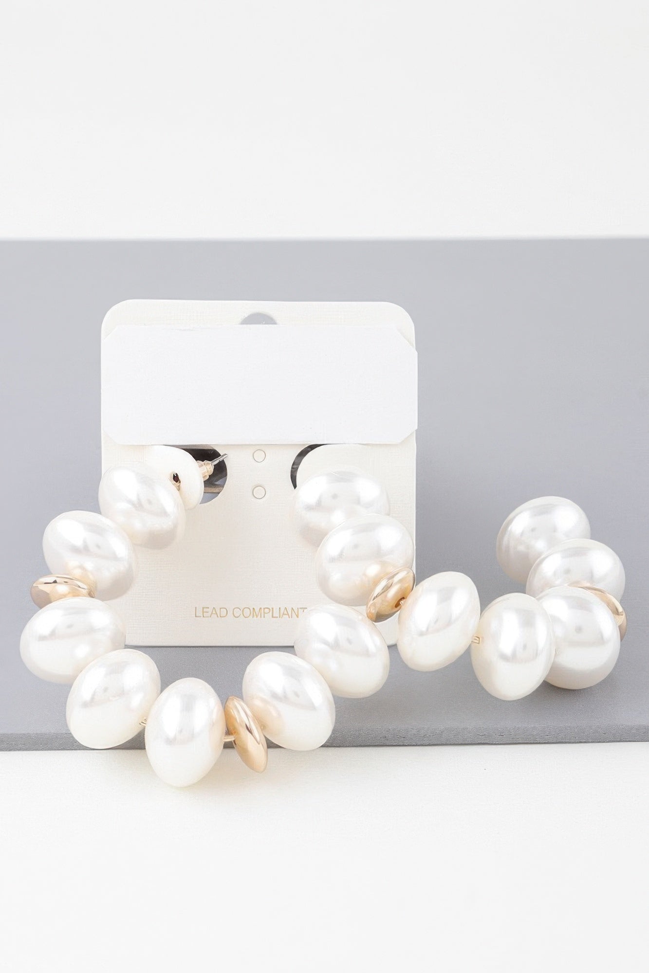 Multi Oval Pearl Hoop Earrings product image