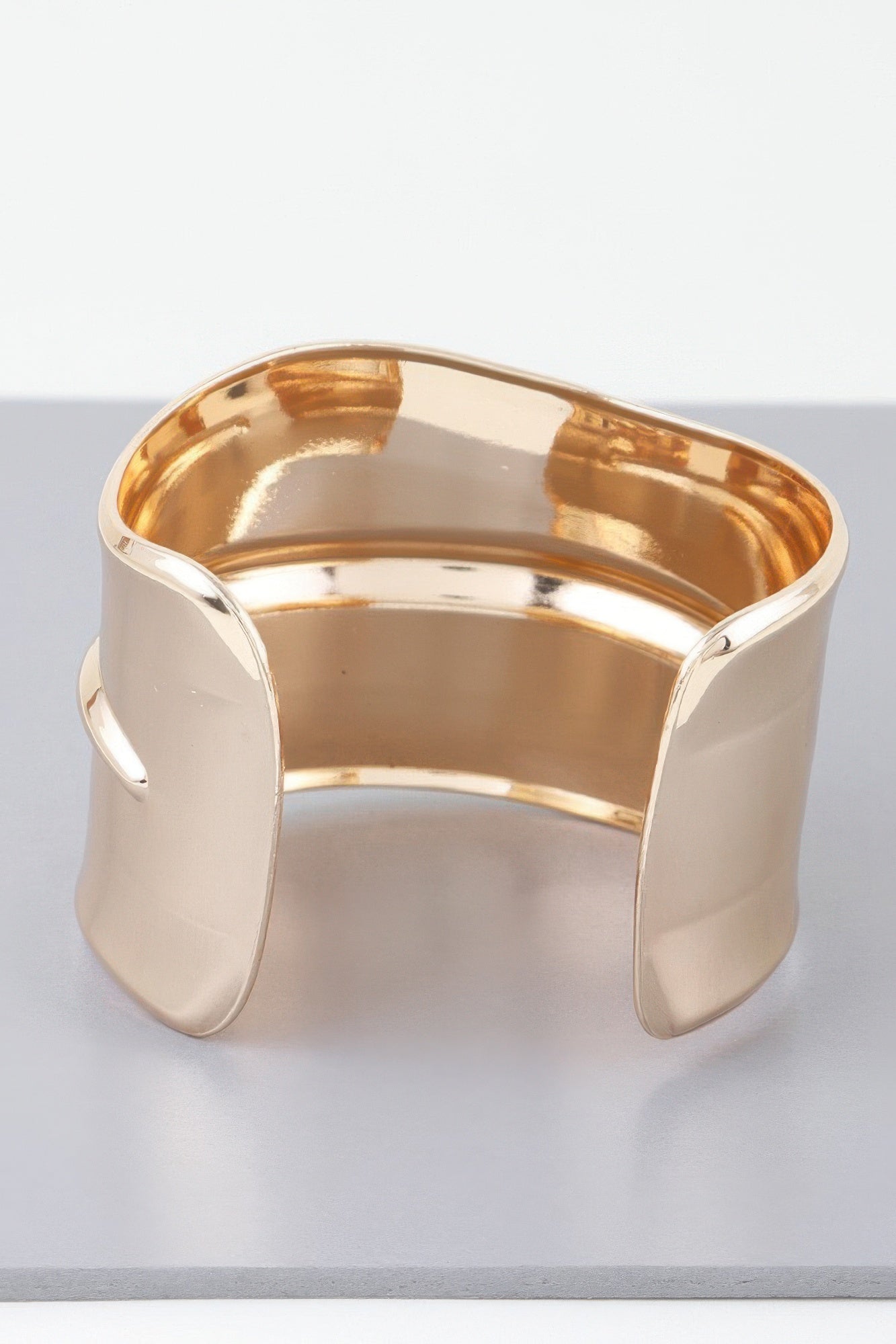 Wide Shiny Rib Open Cuff Bracelet product image