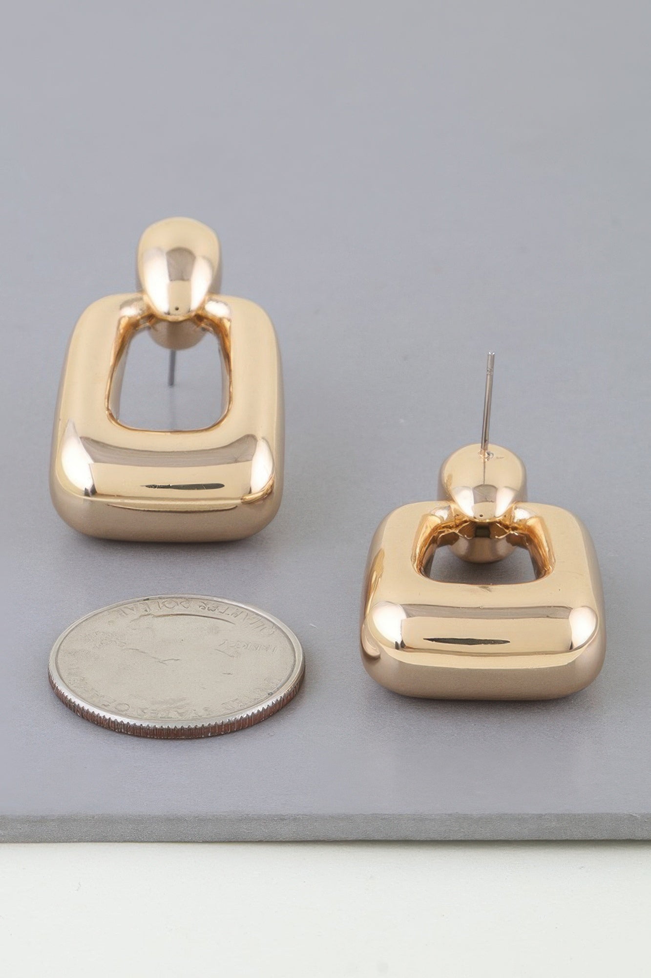 Shiny Modern Frame Drop Earrings product image