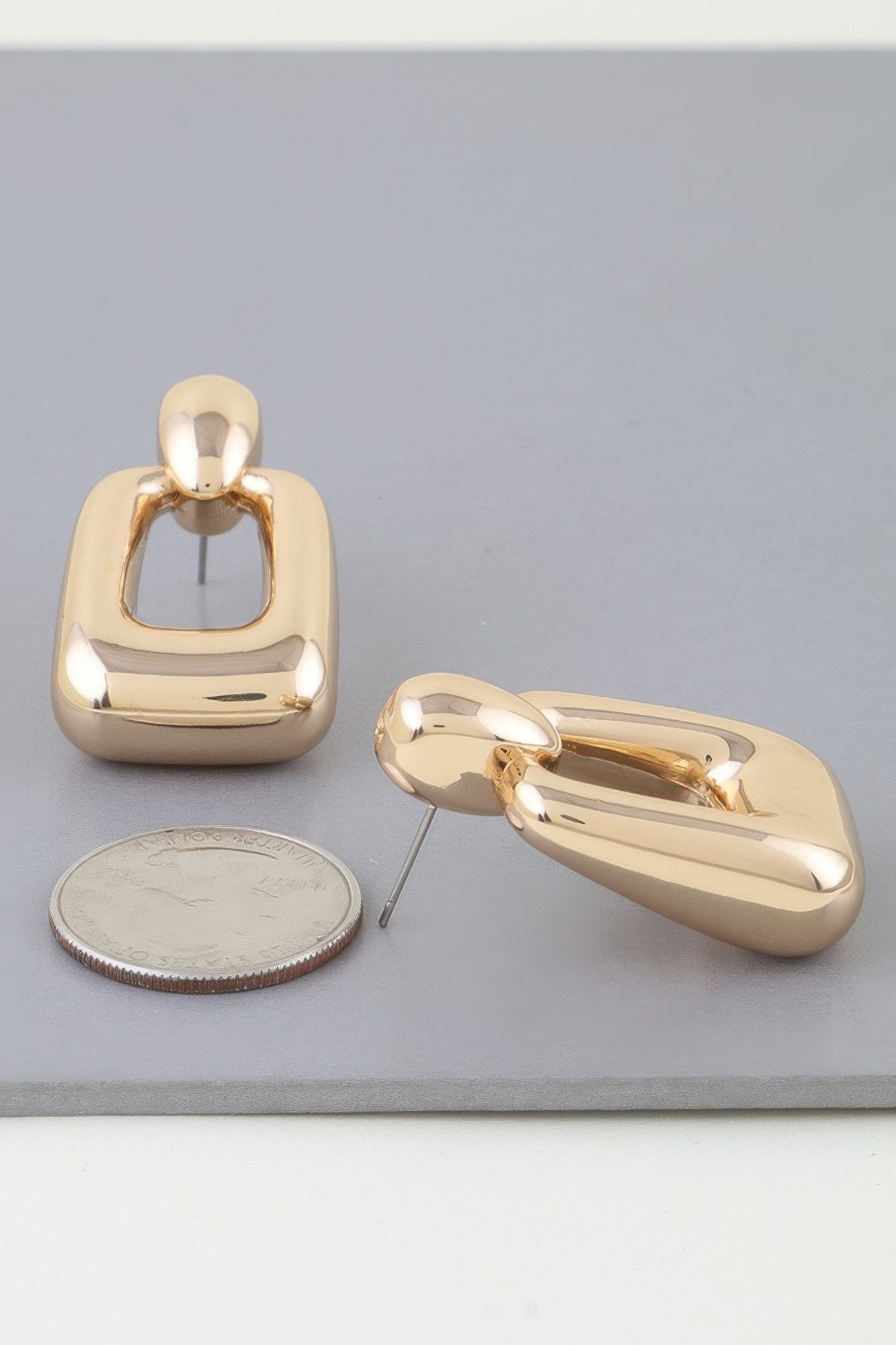 Shiny Modern Frame Drop Earrings product image