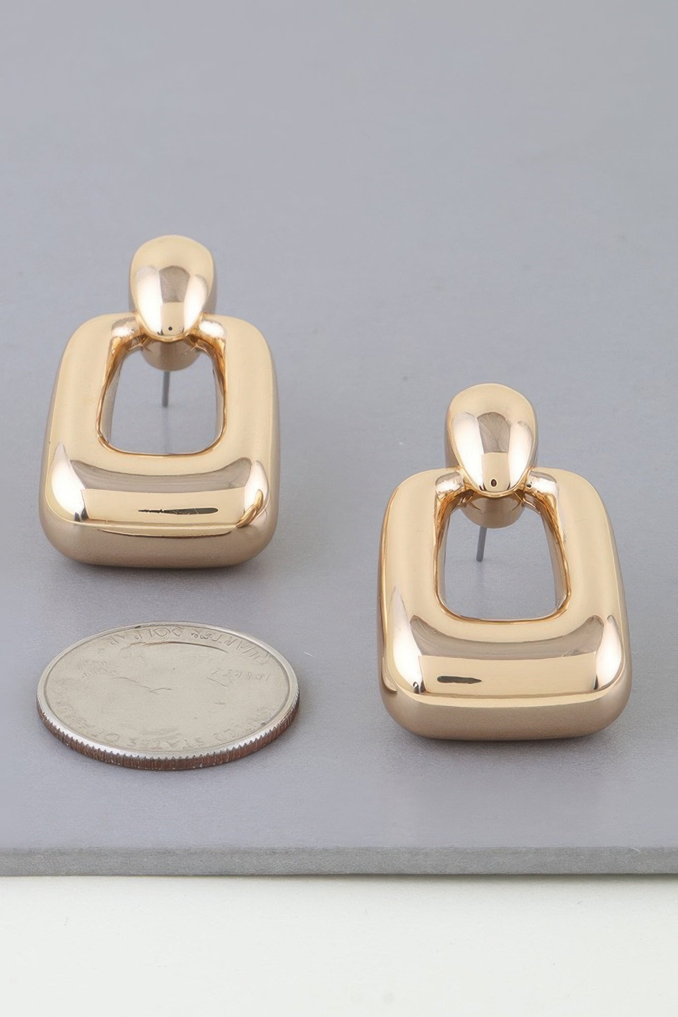 Shiny Modern Frame Drop Earrings product image