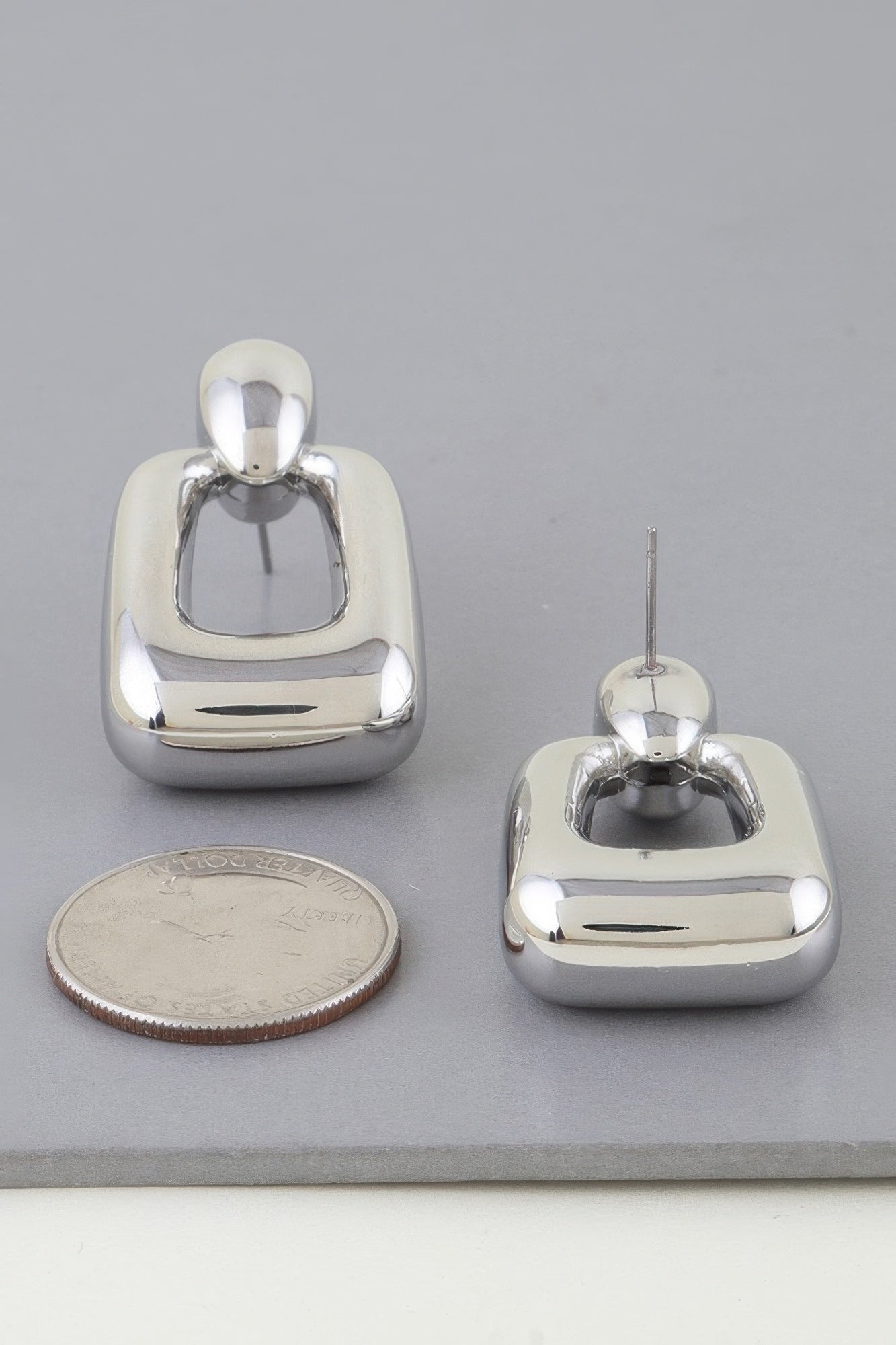 Shiny Modern Frame Drop Earrings product image