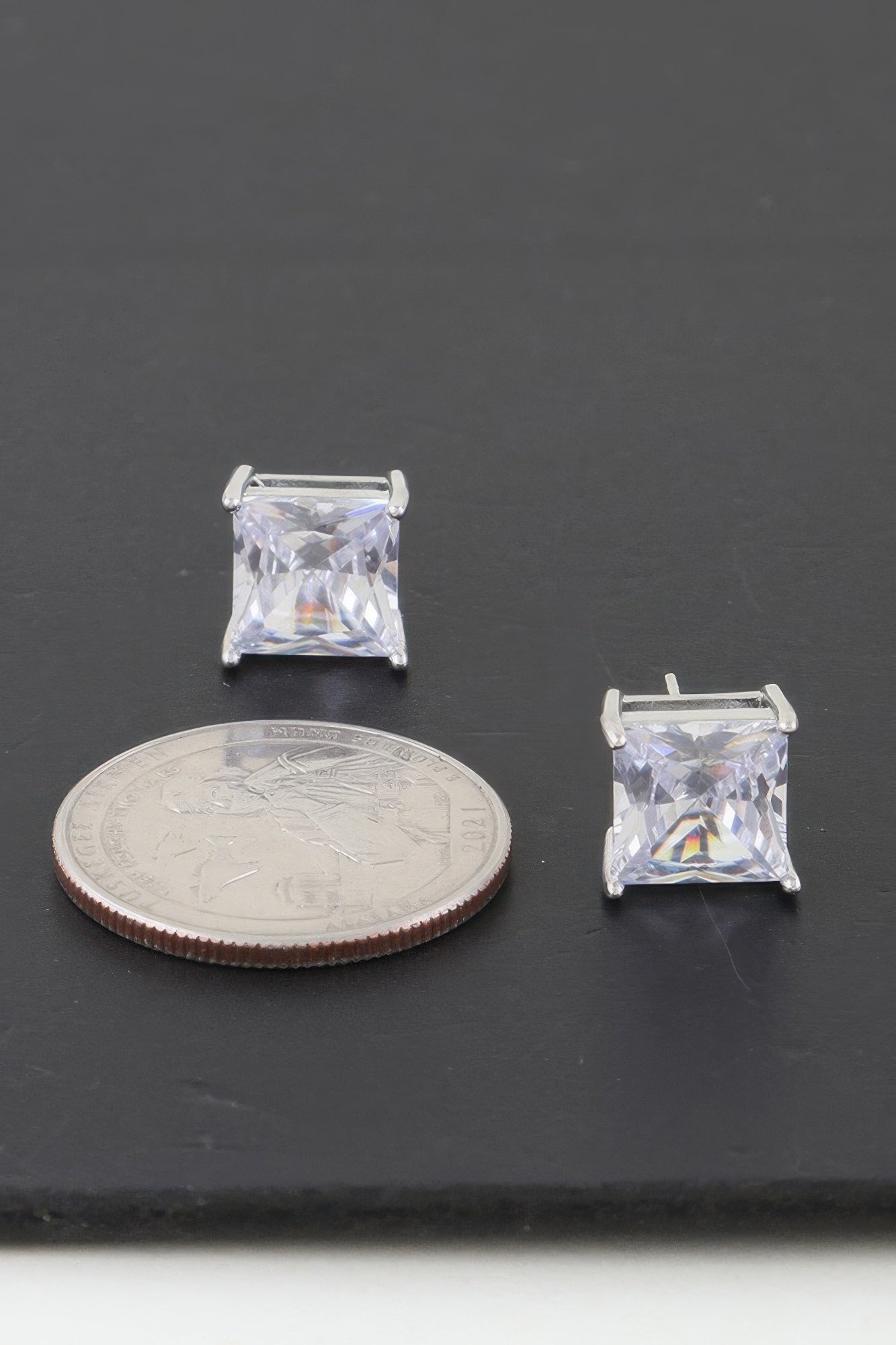 Silver Cubic Zirconia Rhinestone Earrings product image