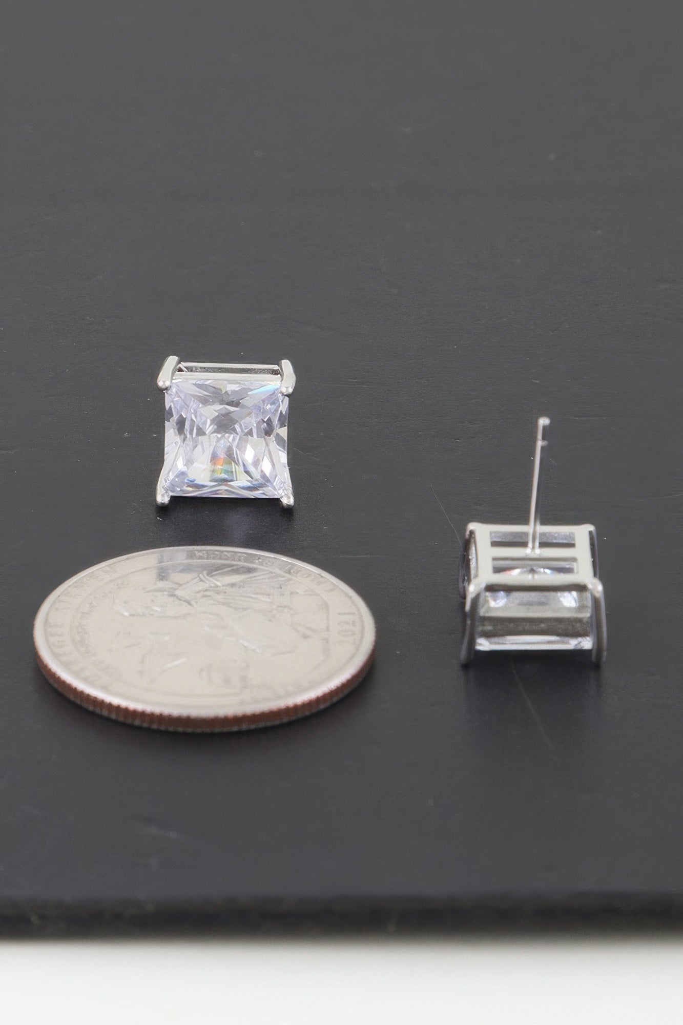 Silver Cubic Zirconia Rhinestone Earrings product image