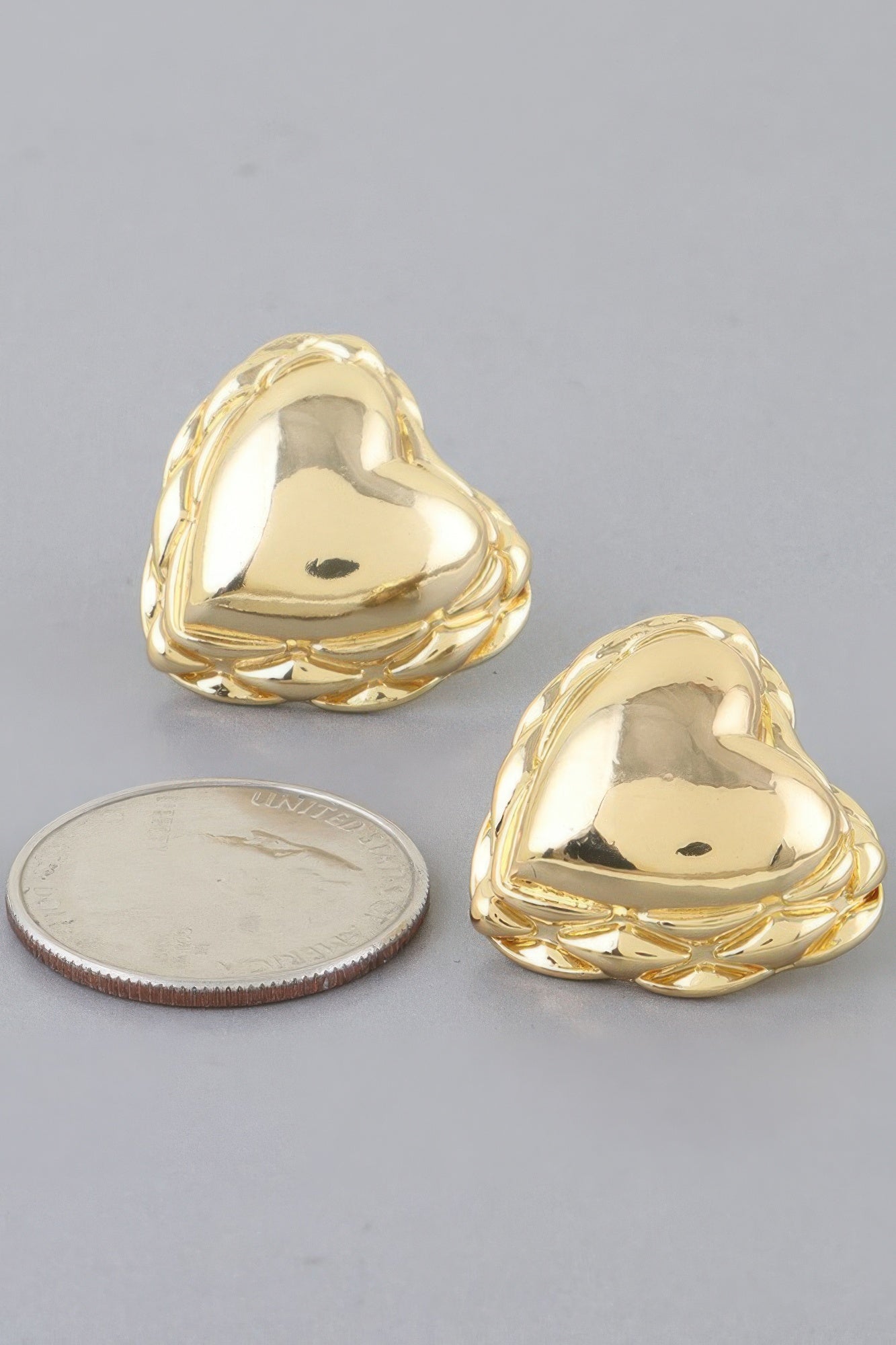 Shiny Braided Heart Stud Earrings product image