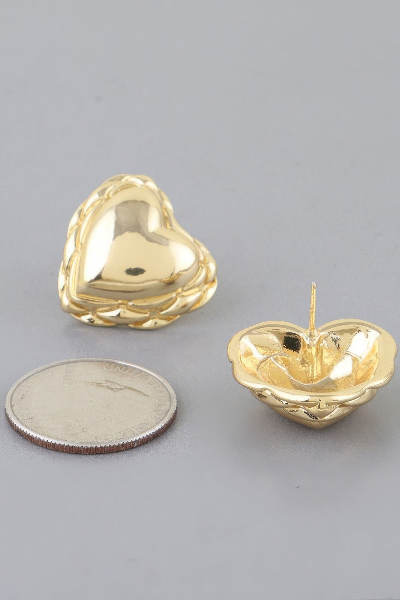 Shiny Braided Heart Stud Earrings product image