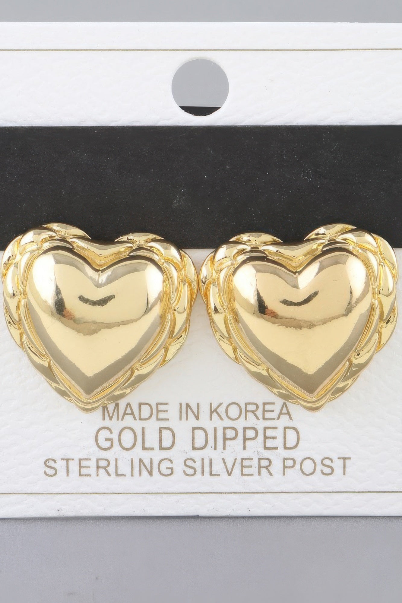 Shiny Braided Heart Stud Earrings product image