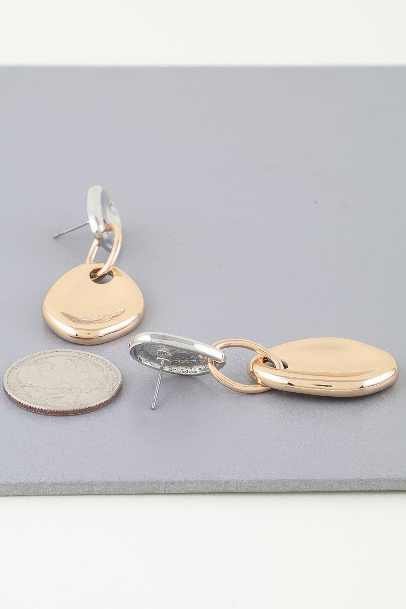 Shiny Plate Chain Drop Earrings product image