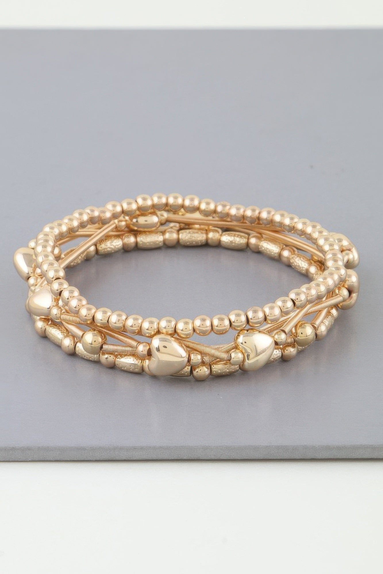 Multi Heart Coil Beaded Bracelet product image