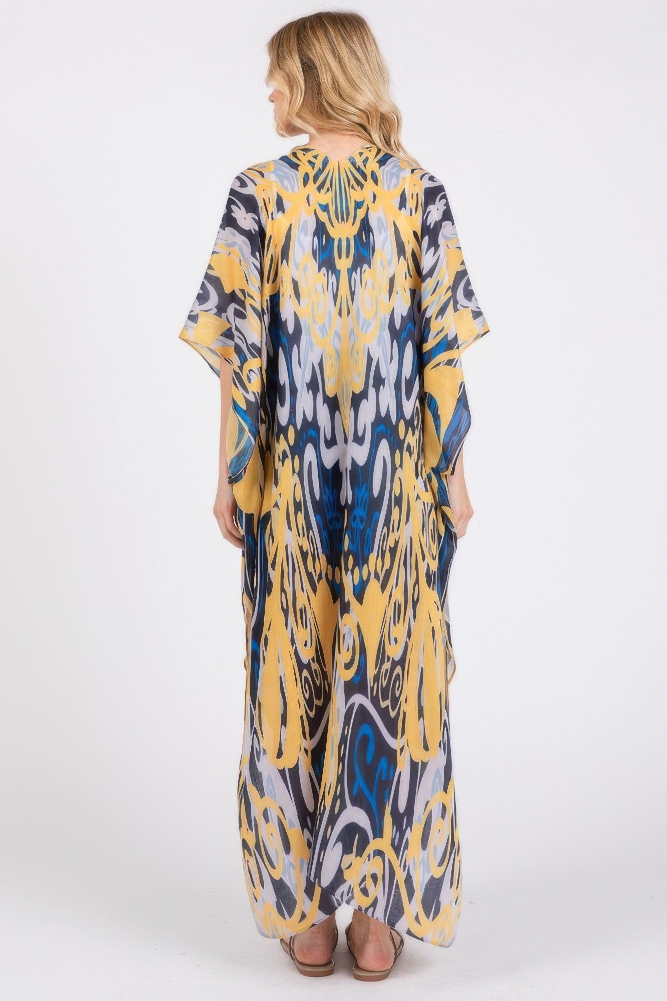 Boho Print Open Front Long Kimono product image
