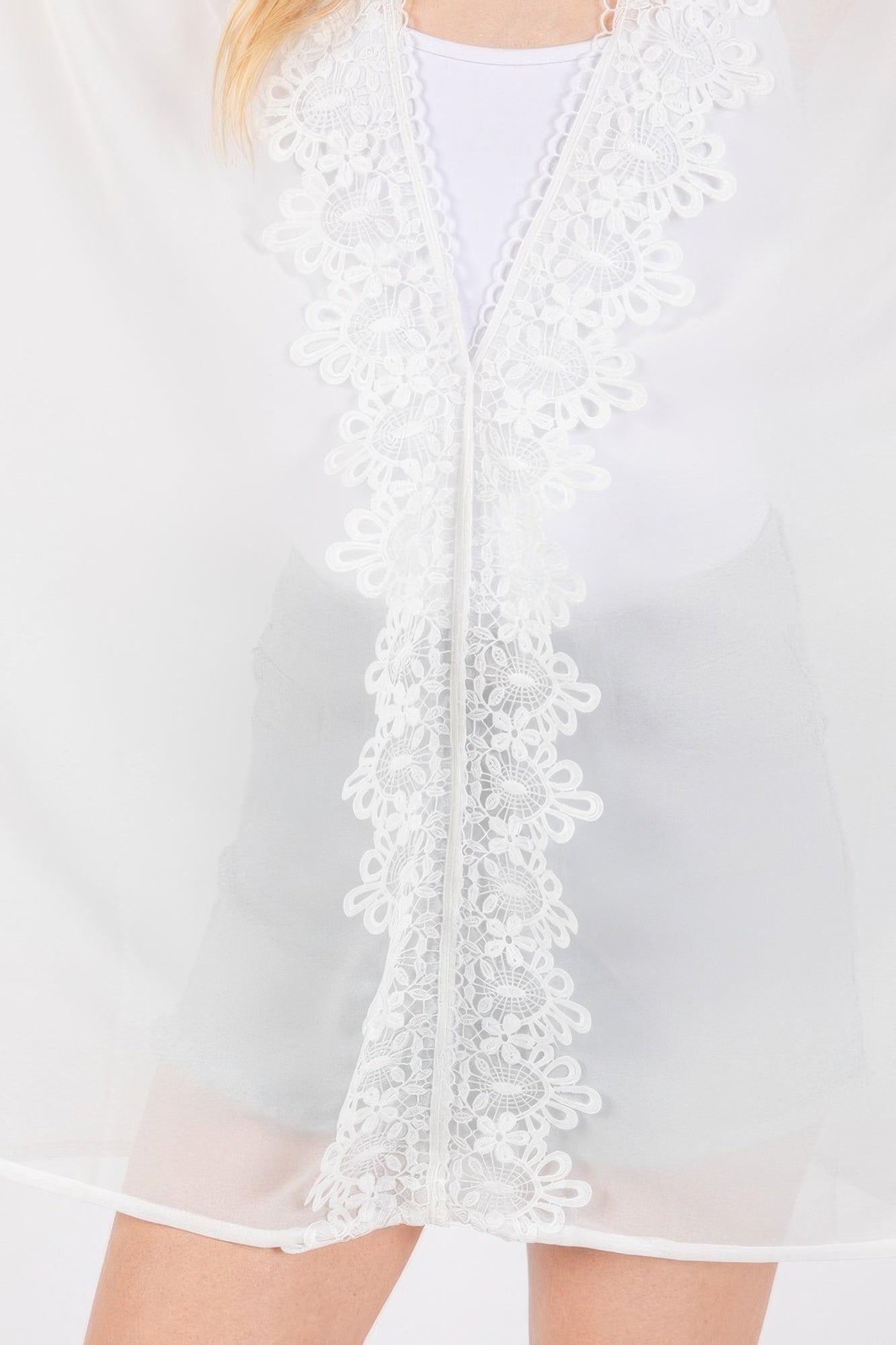 Flower Pattern Trim Detail Poncho product image