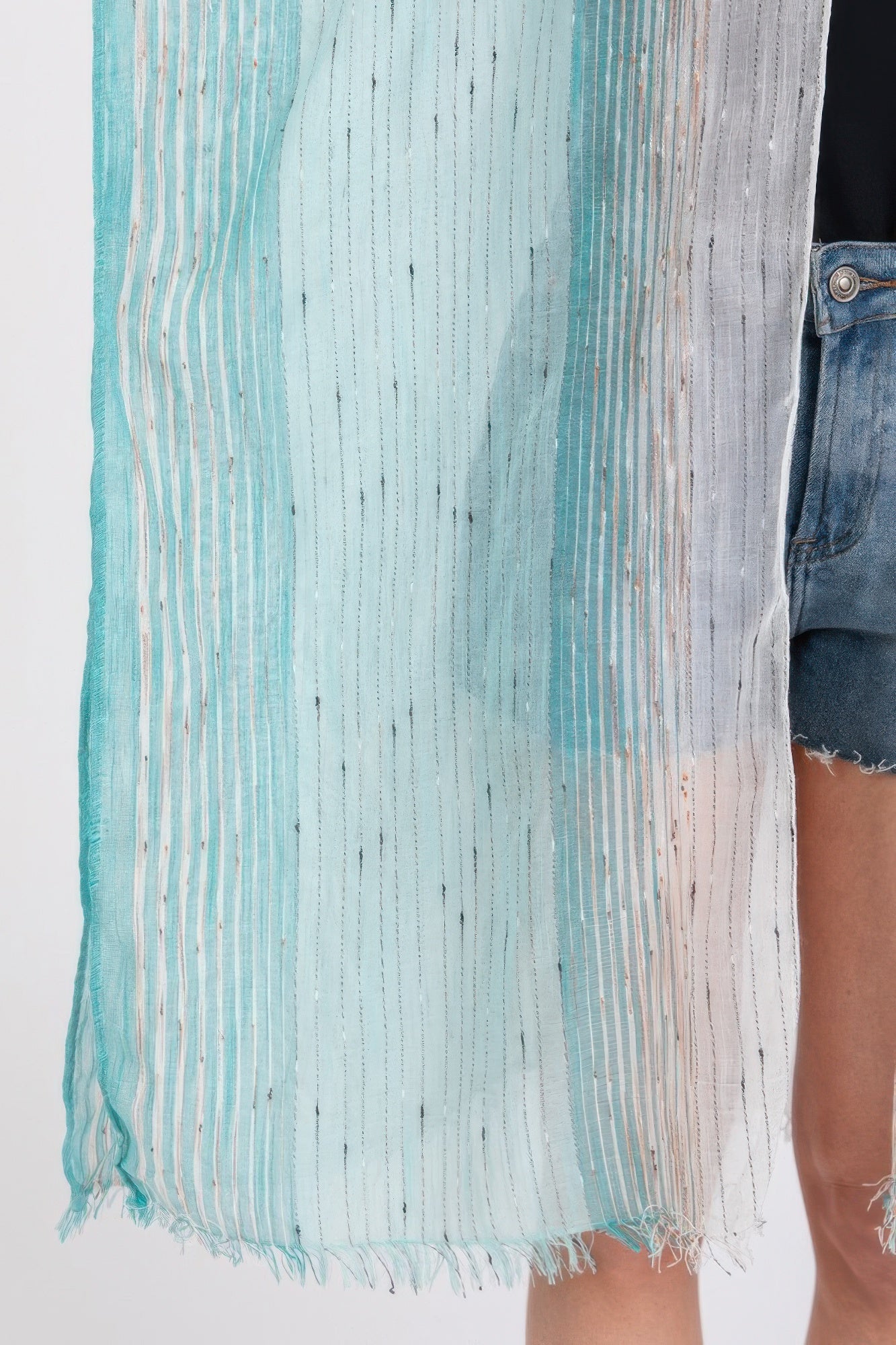 Striped Two Tone Cover Up Kimono product image