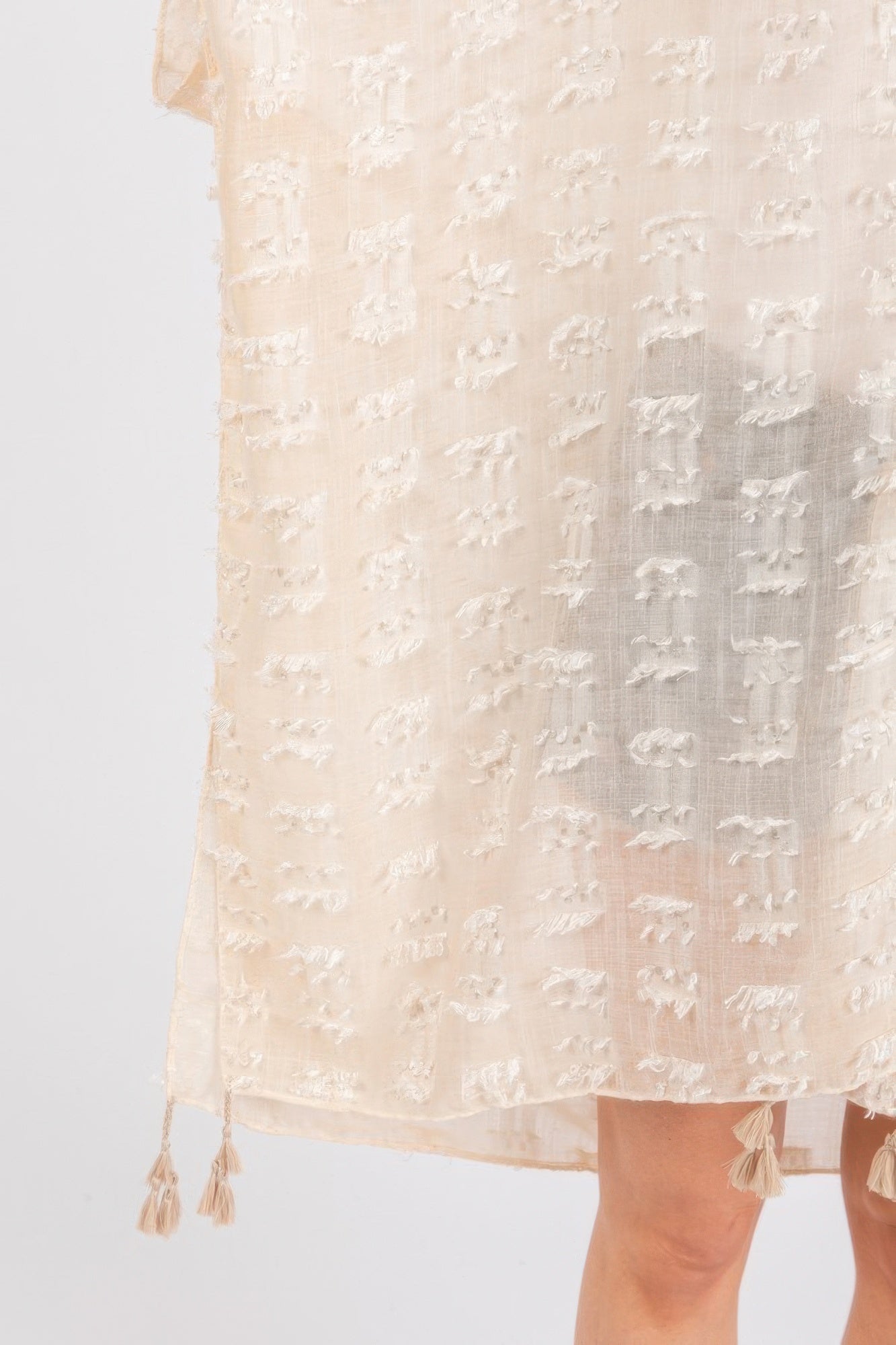 Distressed Pattern Tassel Kimono product image