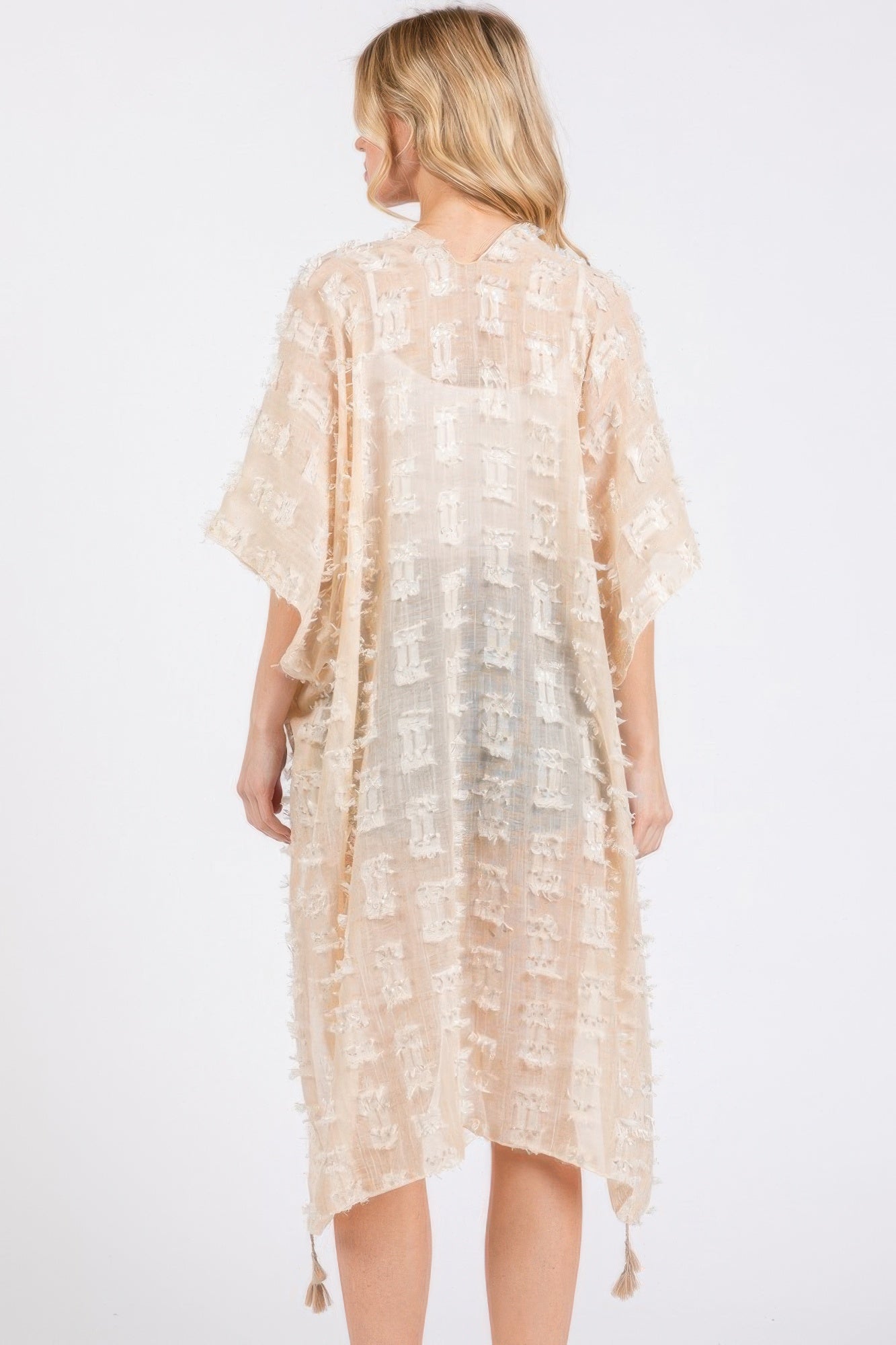 Distressed Pattern Tassel Kimono product image