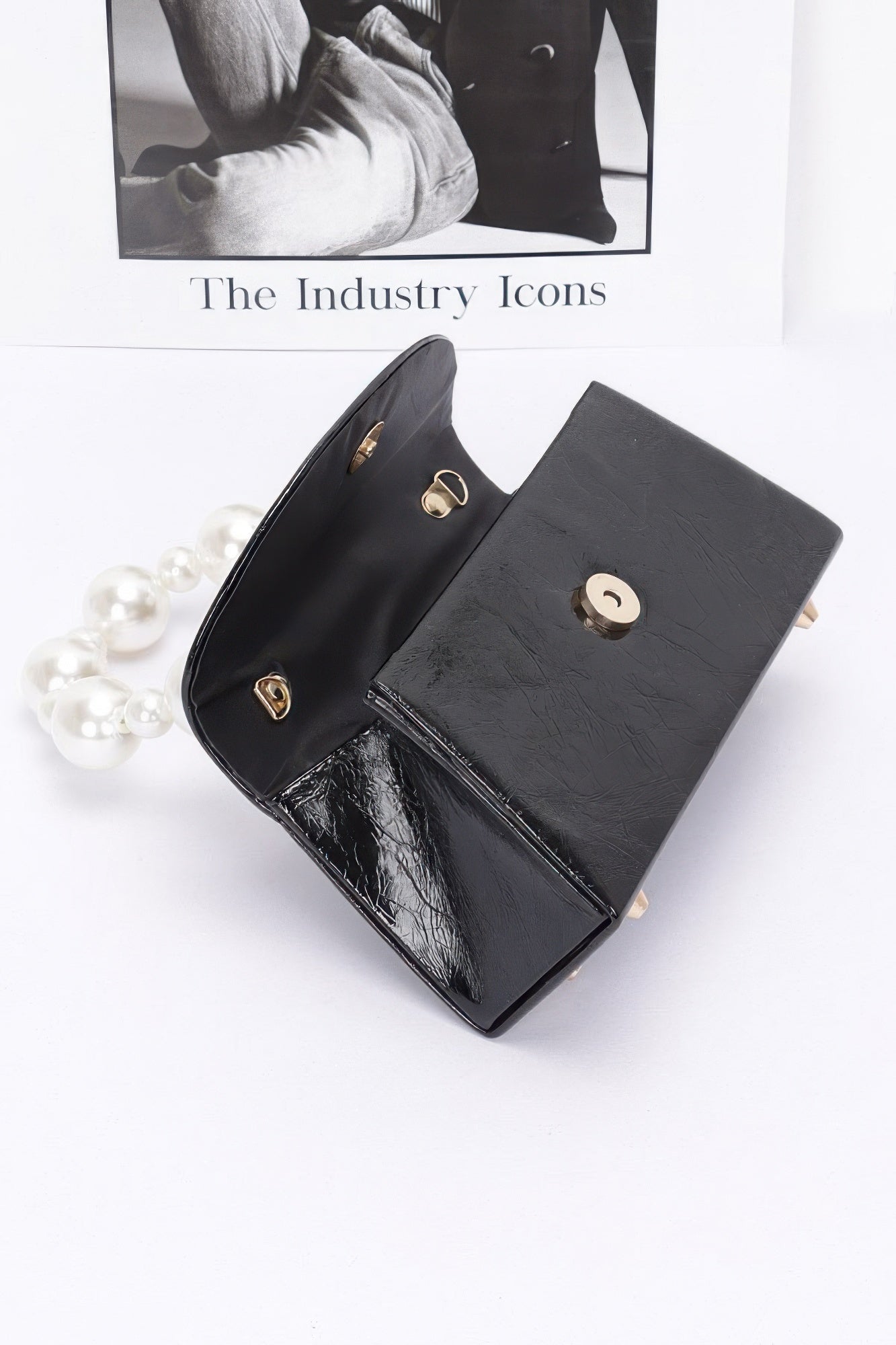 Metallic Pearl Handle Flap Bag product image