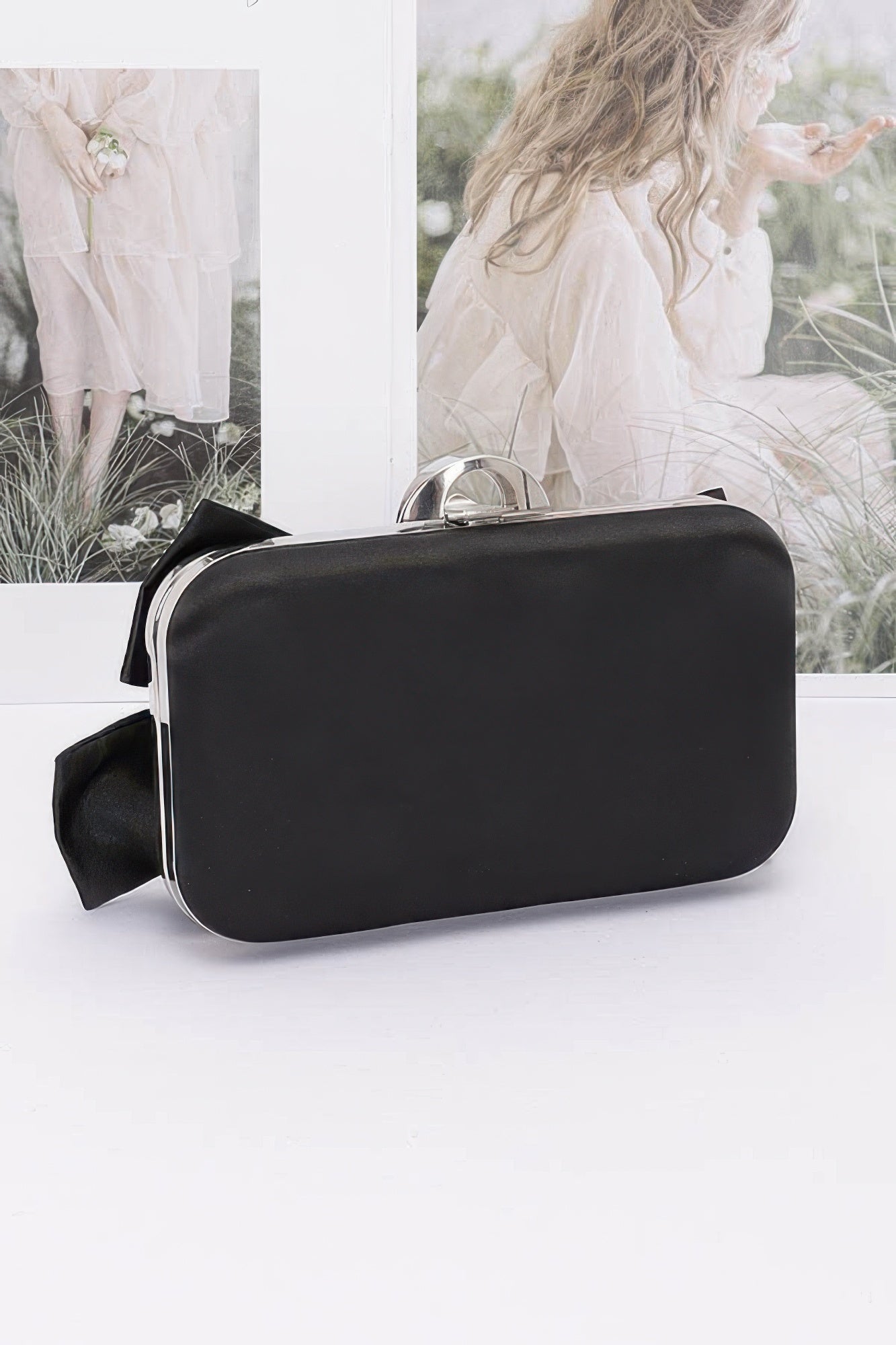 Rhinestone Hotfix Ribbon Nylon Hard Case Clutch product image