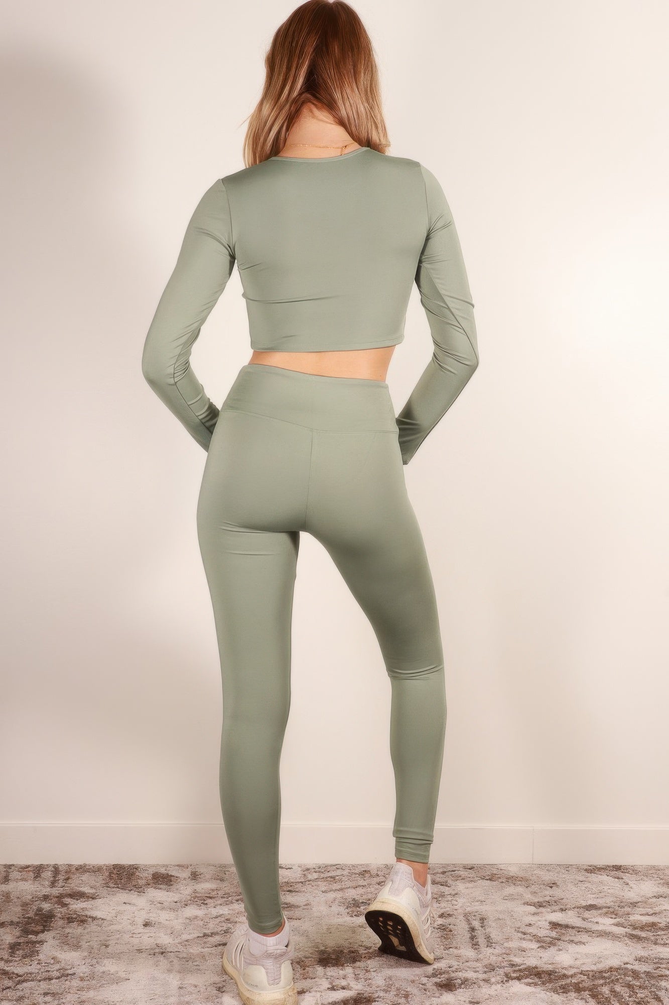 Long Sleeve Crop Top & High Waist Leggings Activewear Set product image