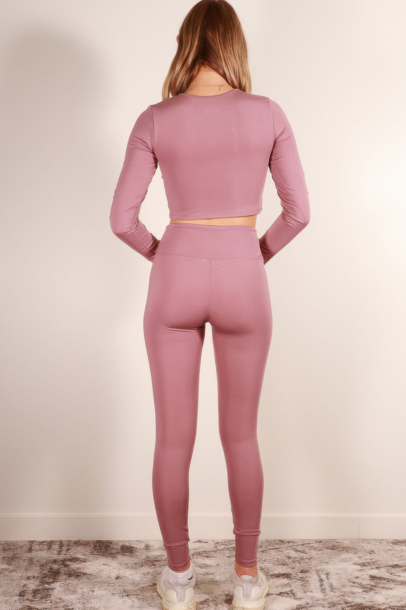 Long Sleeve Crop Top & High Waist Leggings Activewear Set product image