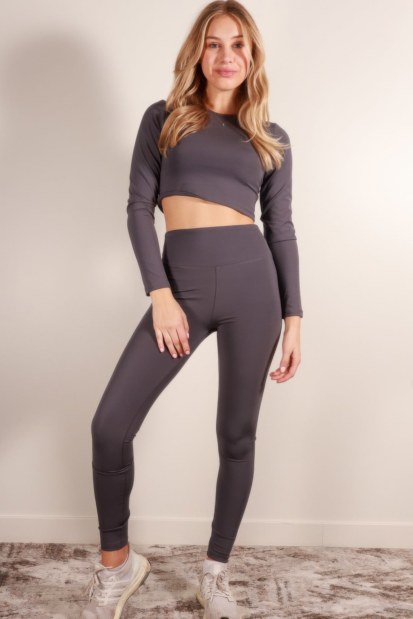 Long Sleeve Crop Top & High Waist Leggings Activewear Set product image