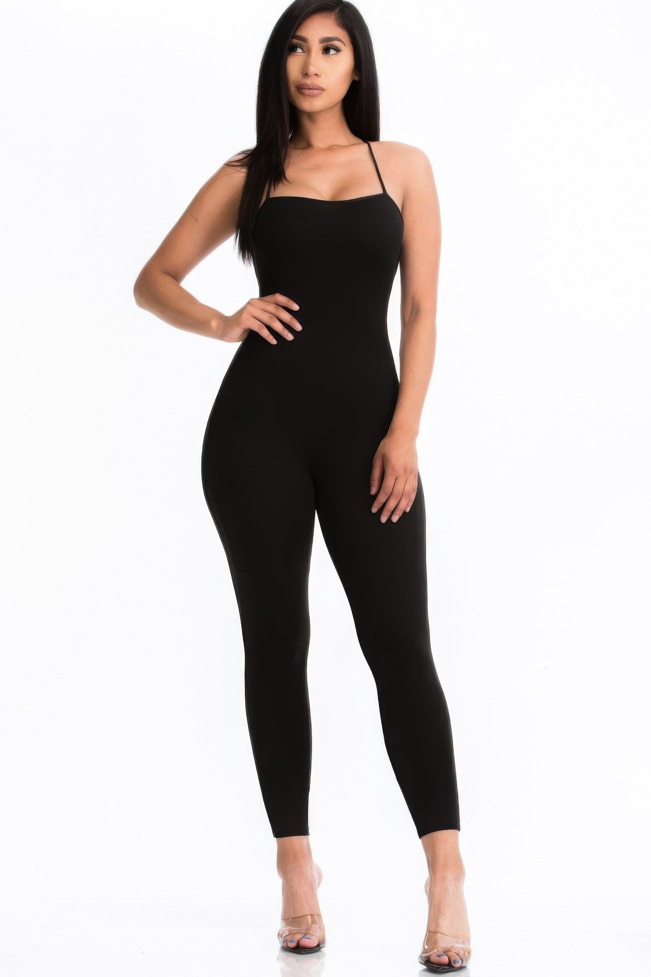 Criss-cross Open Back Bodycon Jumpsuit product image