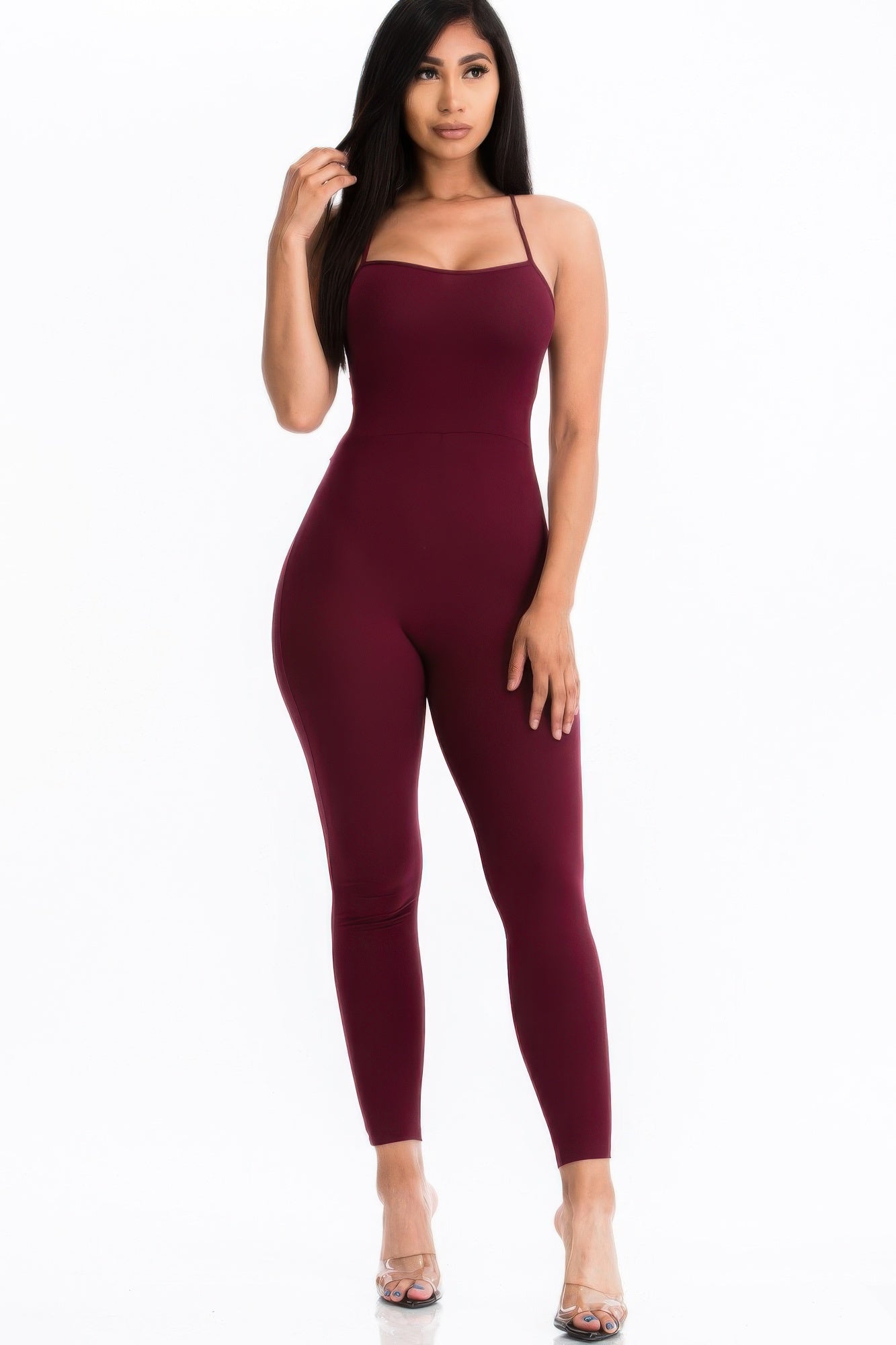 Criss-cross Open Back Bodycon Jumpsuit product image