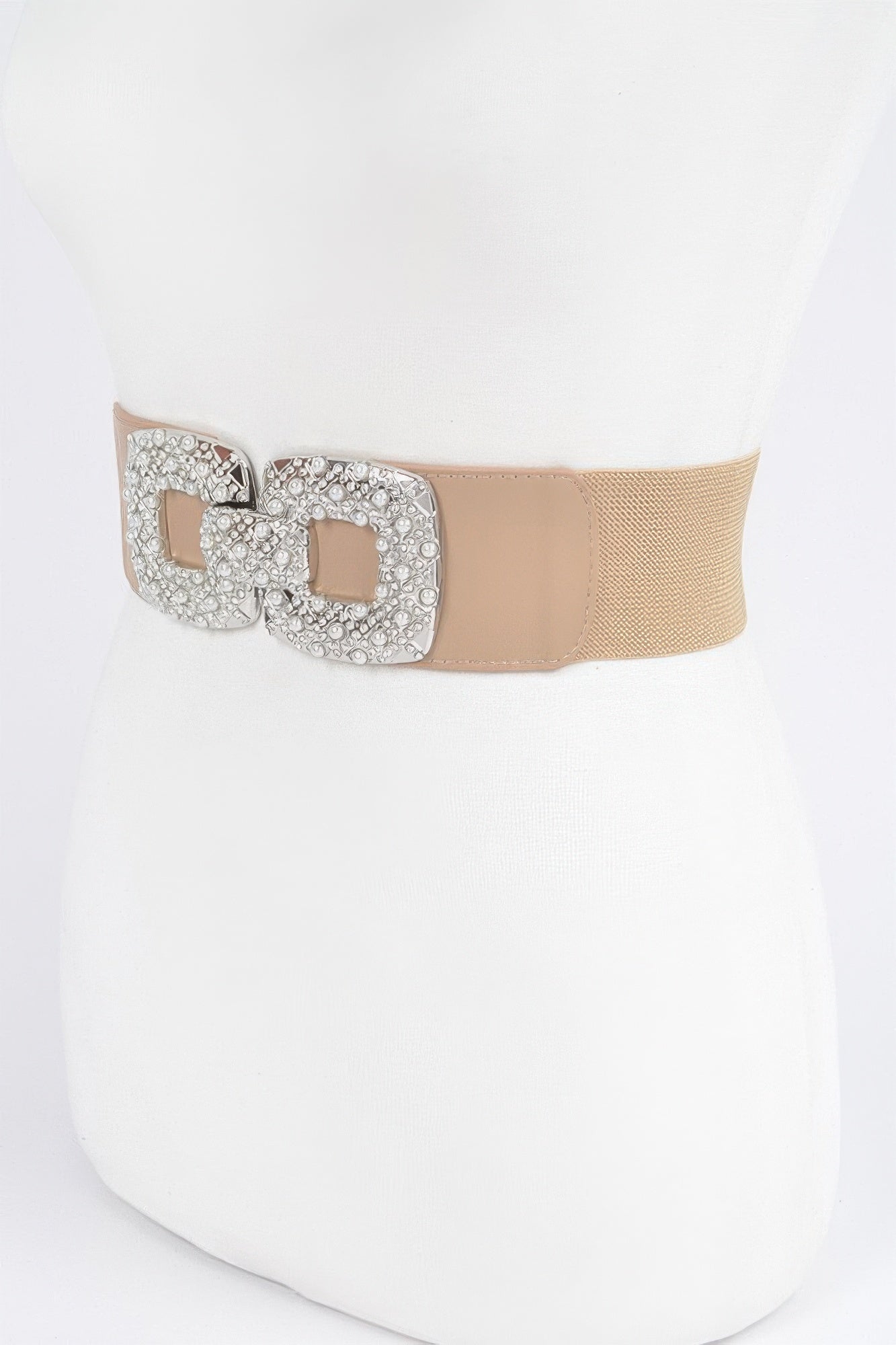 Rhinestone Pearl Buckles Elastic Belt product image