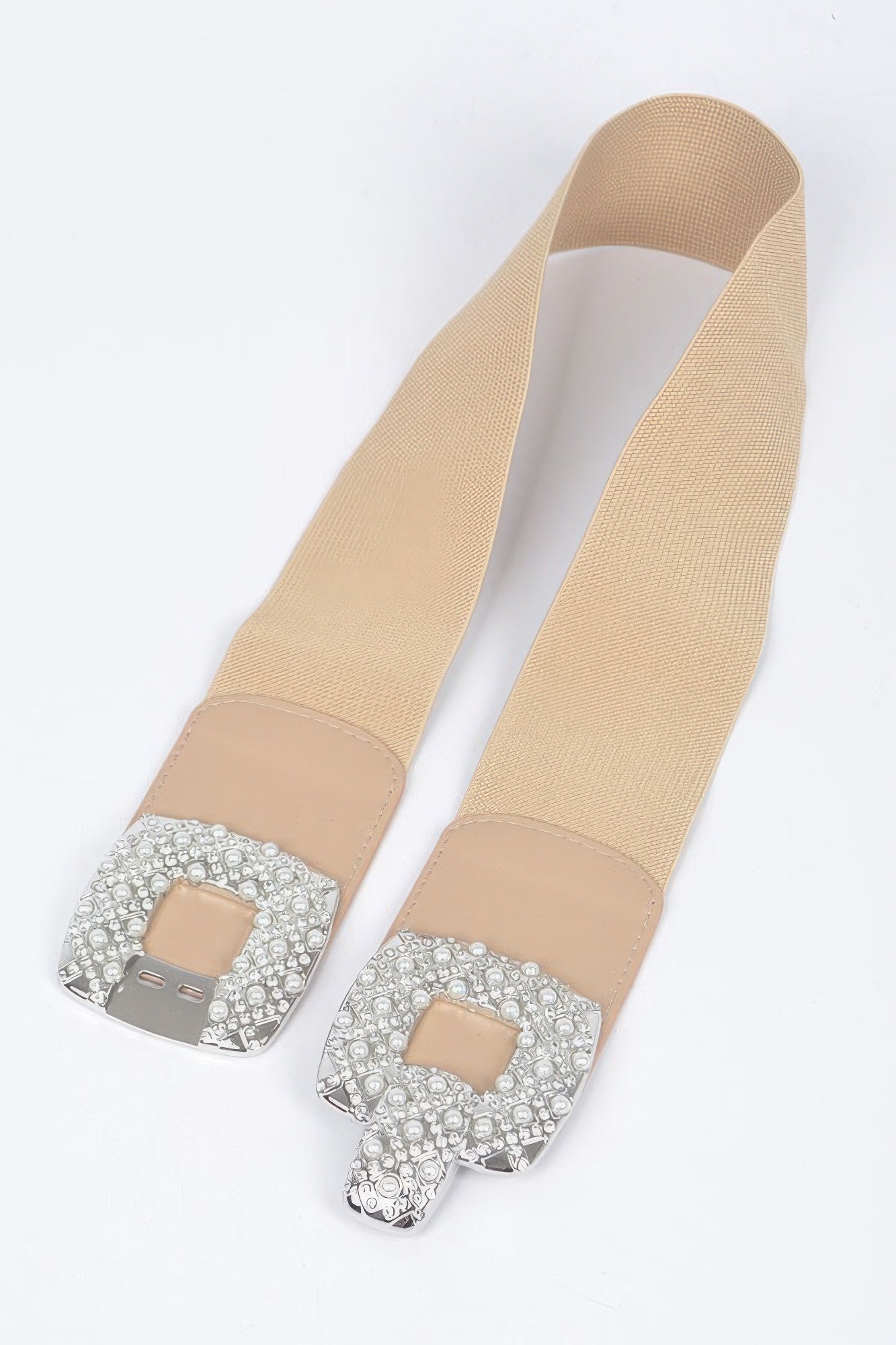 Rhinestone Pearl Buckles Elastic Belt product image