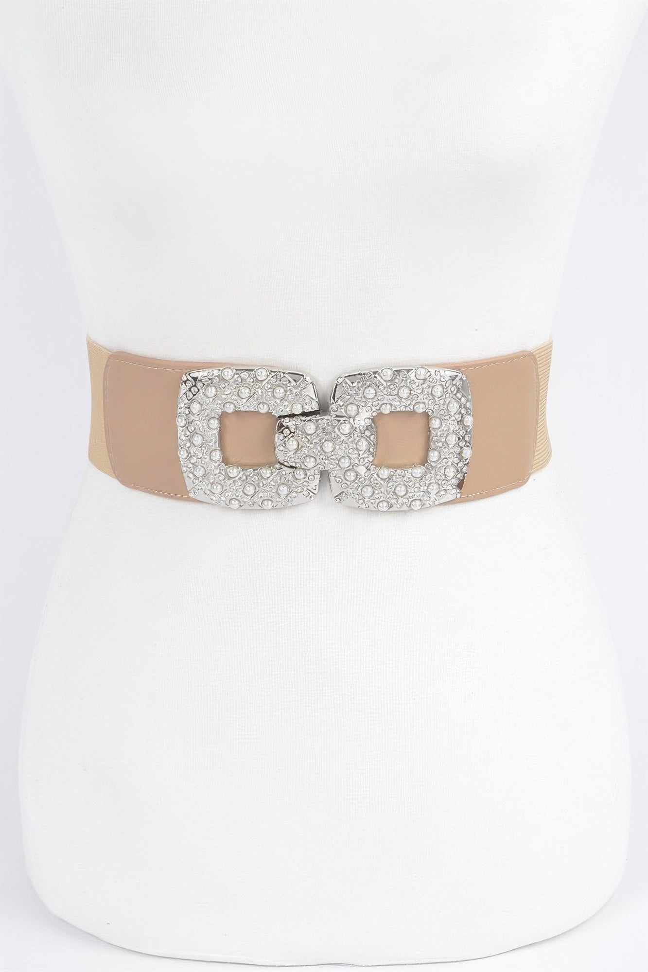 Rhinestone Pearl Buckles Elastic Belt product image