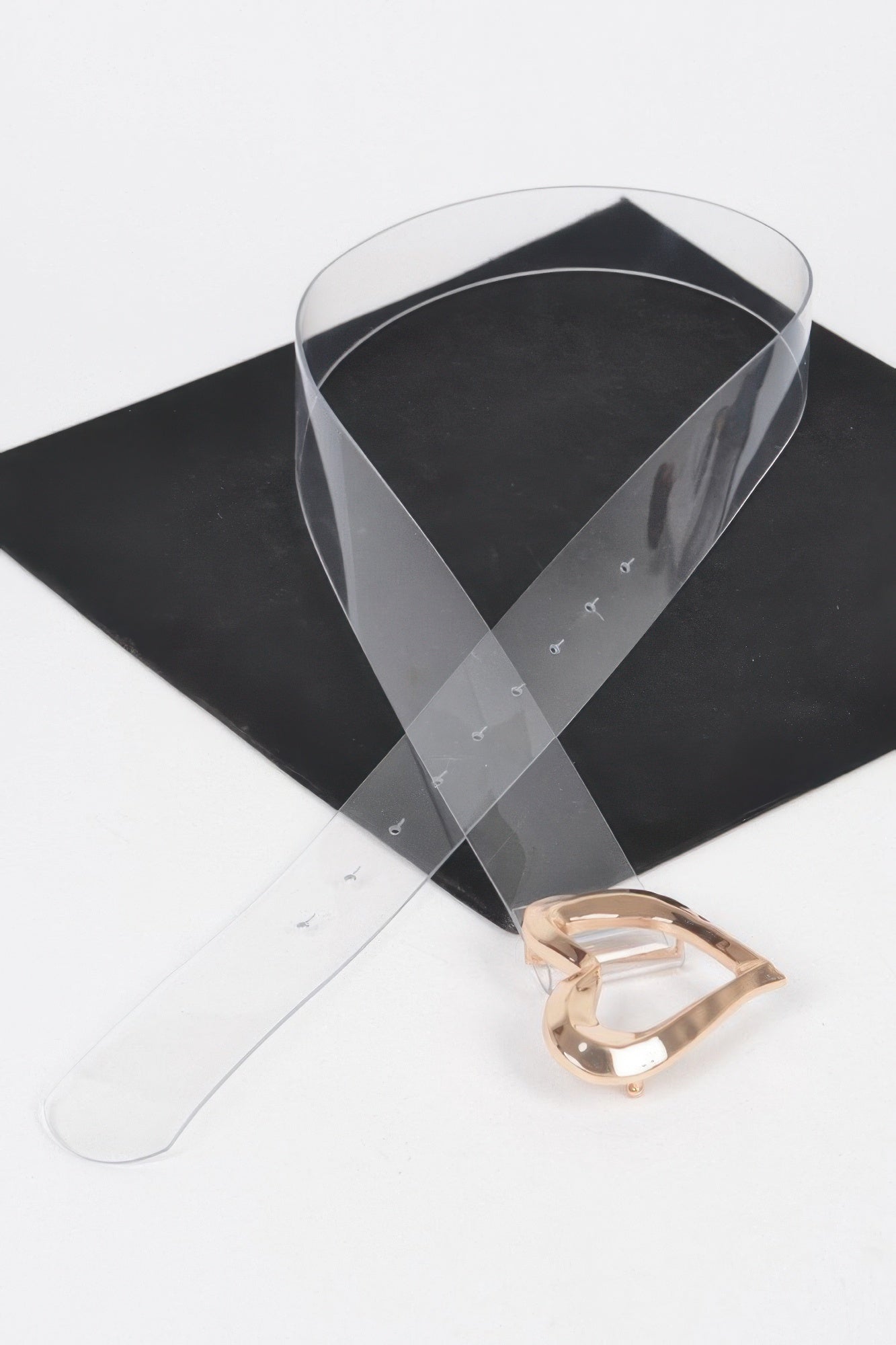 Heart Shape Metal Buckle Clear Belt product image
