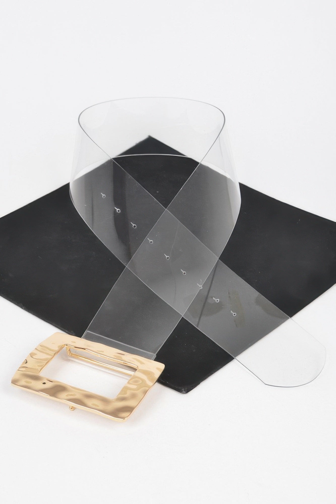 Rectangle Metal Buckle Clear Belt product image