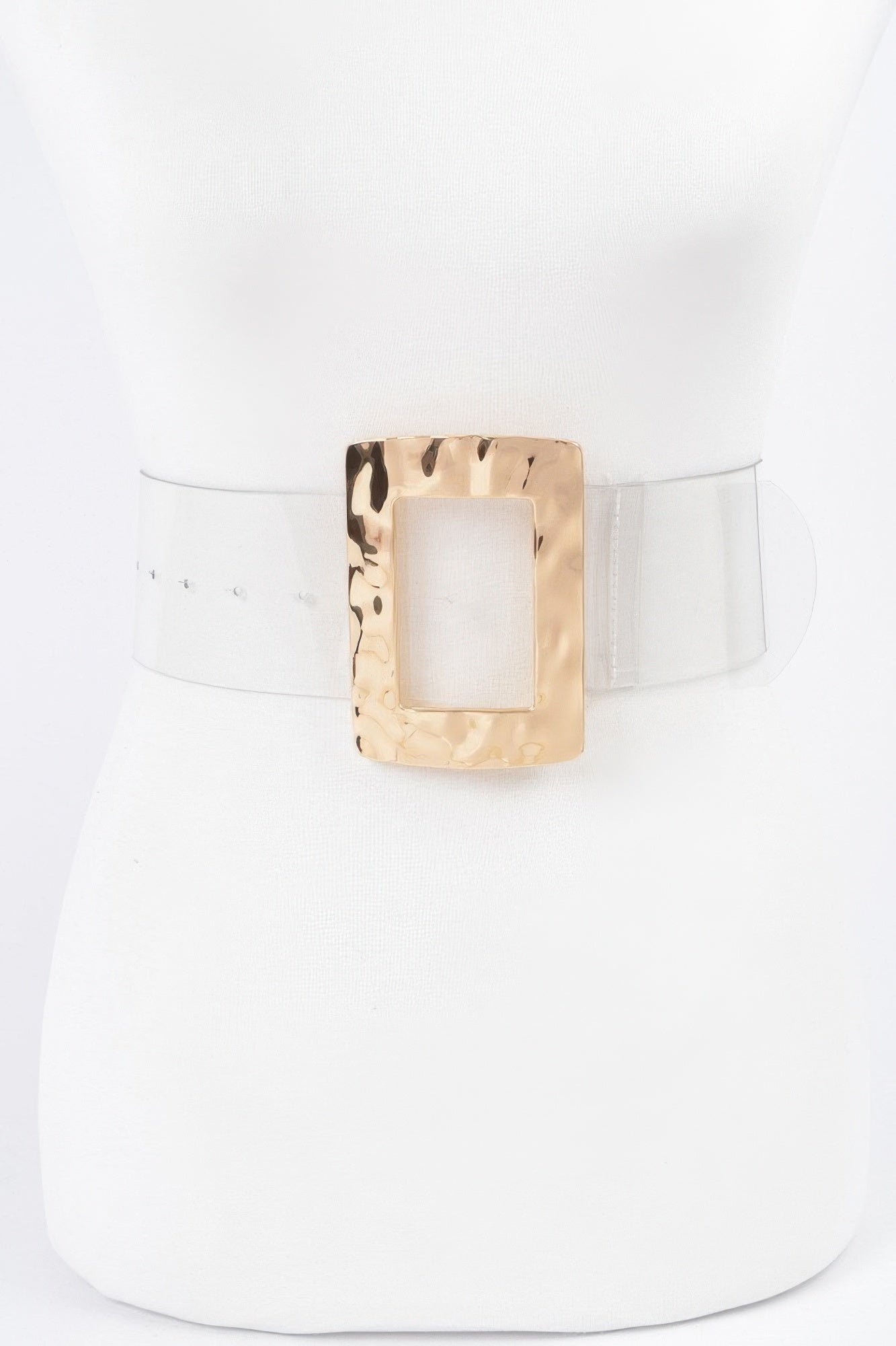 Rectangle Metal Buckle Clear Belt product image